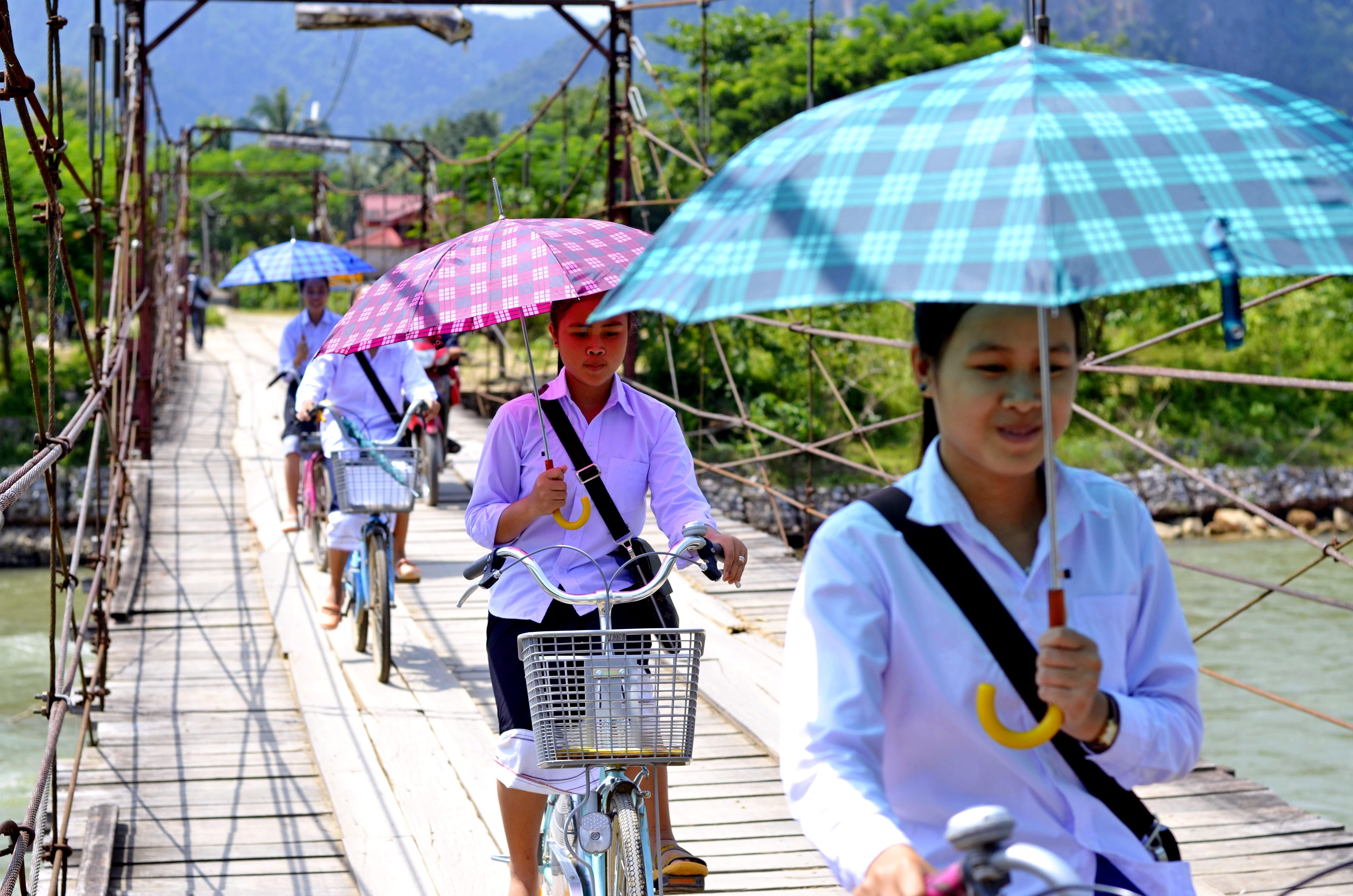 women, clothing, leisure activity, vehicle, rain, girls, human, asia, nature, childhood, travel, lifestyles, education, culture, 4K, umbrella, adult, sport, HD Wallpaper