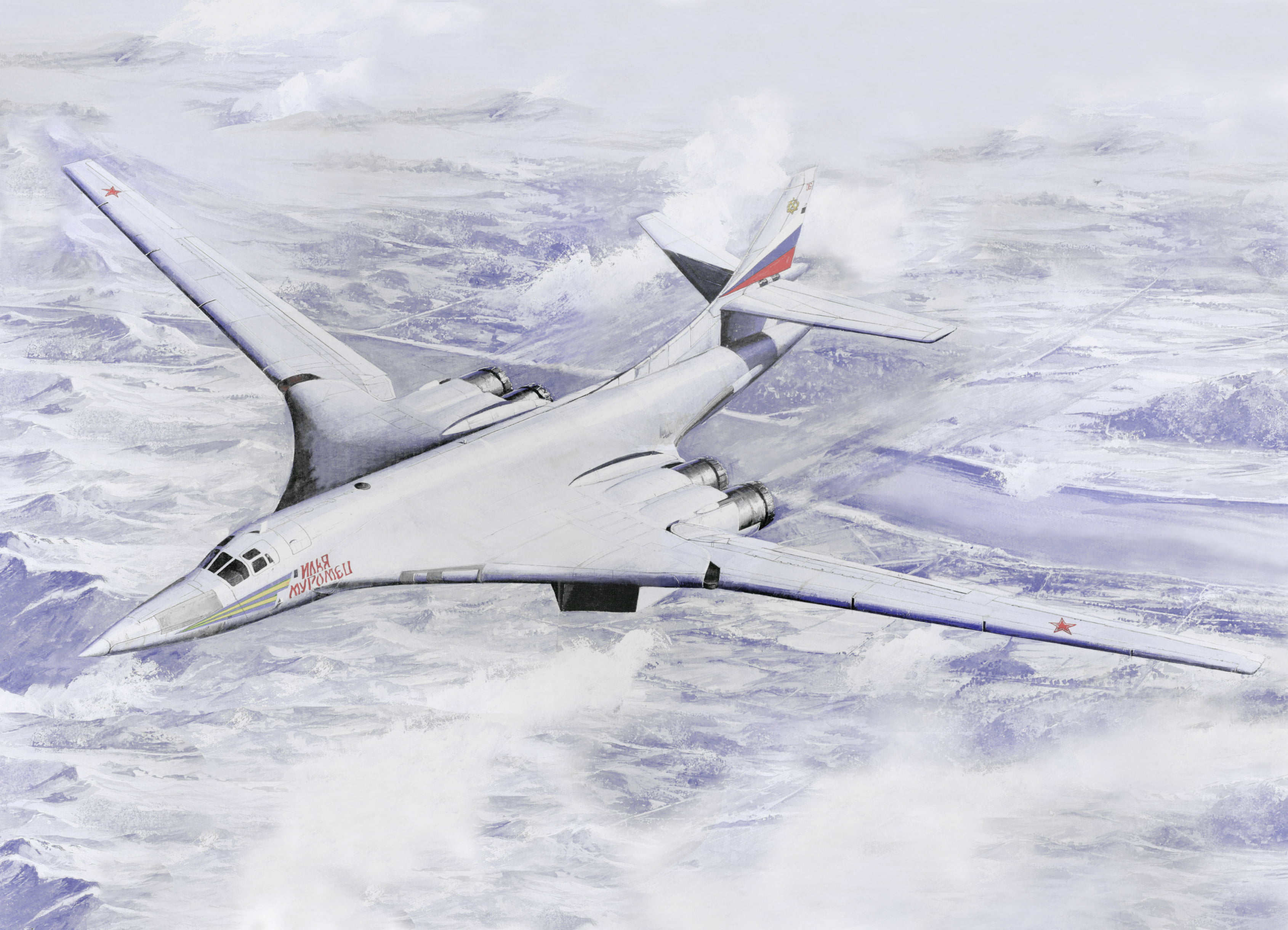 Bomber bomber, beauty in nature, landscape, aerospace industry, Strategic, fighter, snow, no people, Ilya Muromets, scenics - nature, environment, cloud - sky, HD Wallpaper