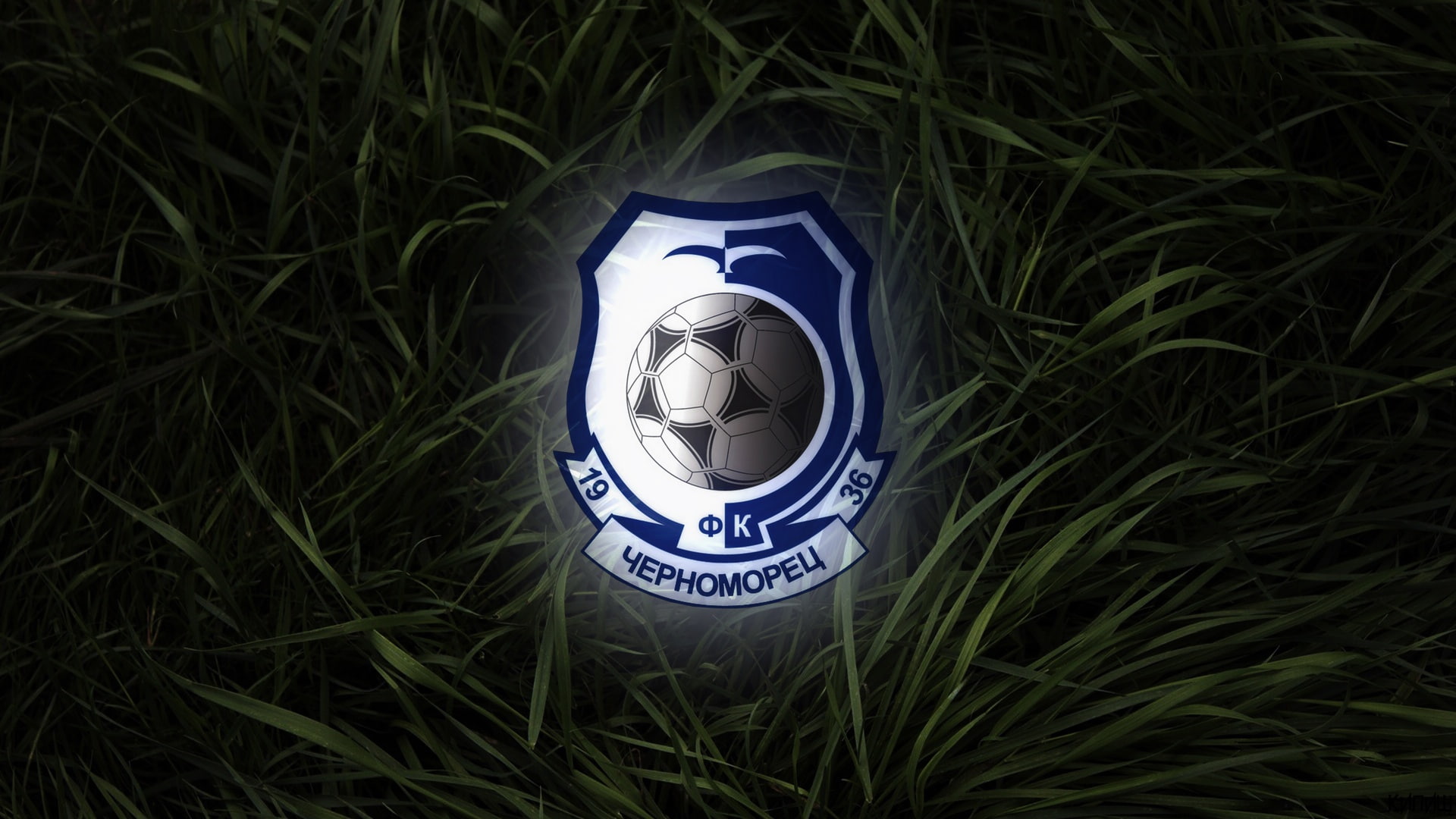 Background, Grass, Blue, Football Club, Football, Odessa, 1080P, Coat of arms, Black and blue, Logo, Chernomorets, Club, Sport, Black, HD Wallpaper
