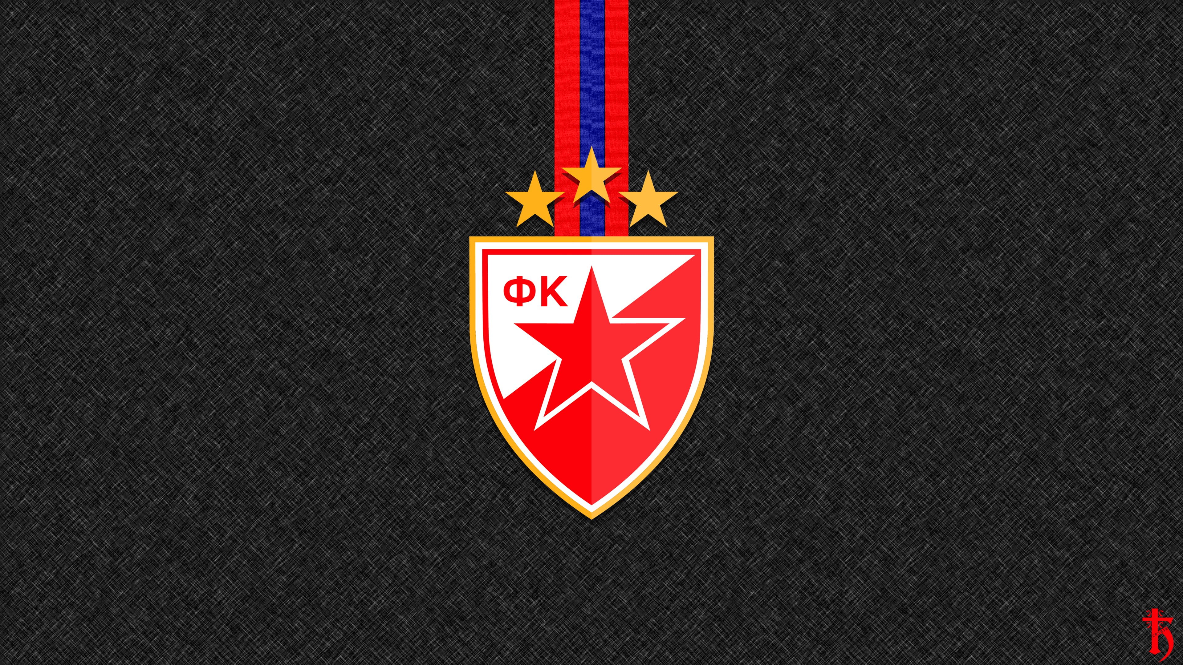sport, Crvena Zvezda, Serbia, Football, 4K, logo, crest, red star, soccer clubs, HD Wallpaper
