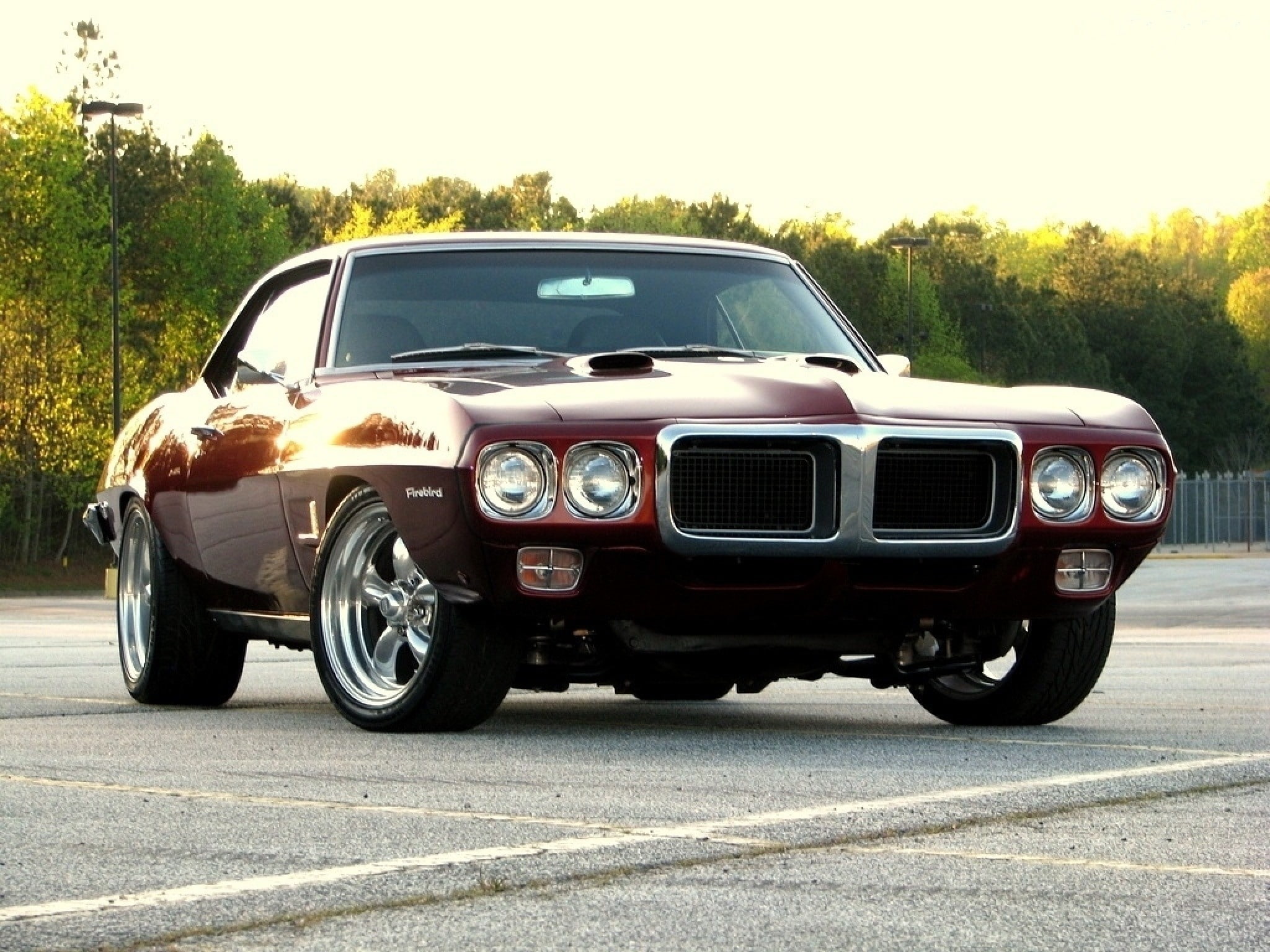 muscle, 1080P, firebird, red, pontiac, dark, cars, HD Wallpaper
