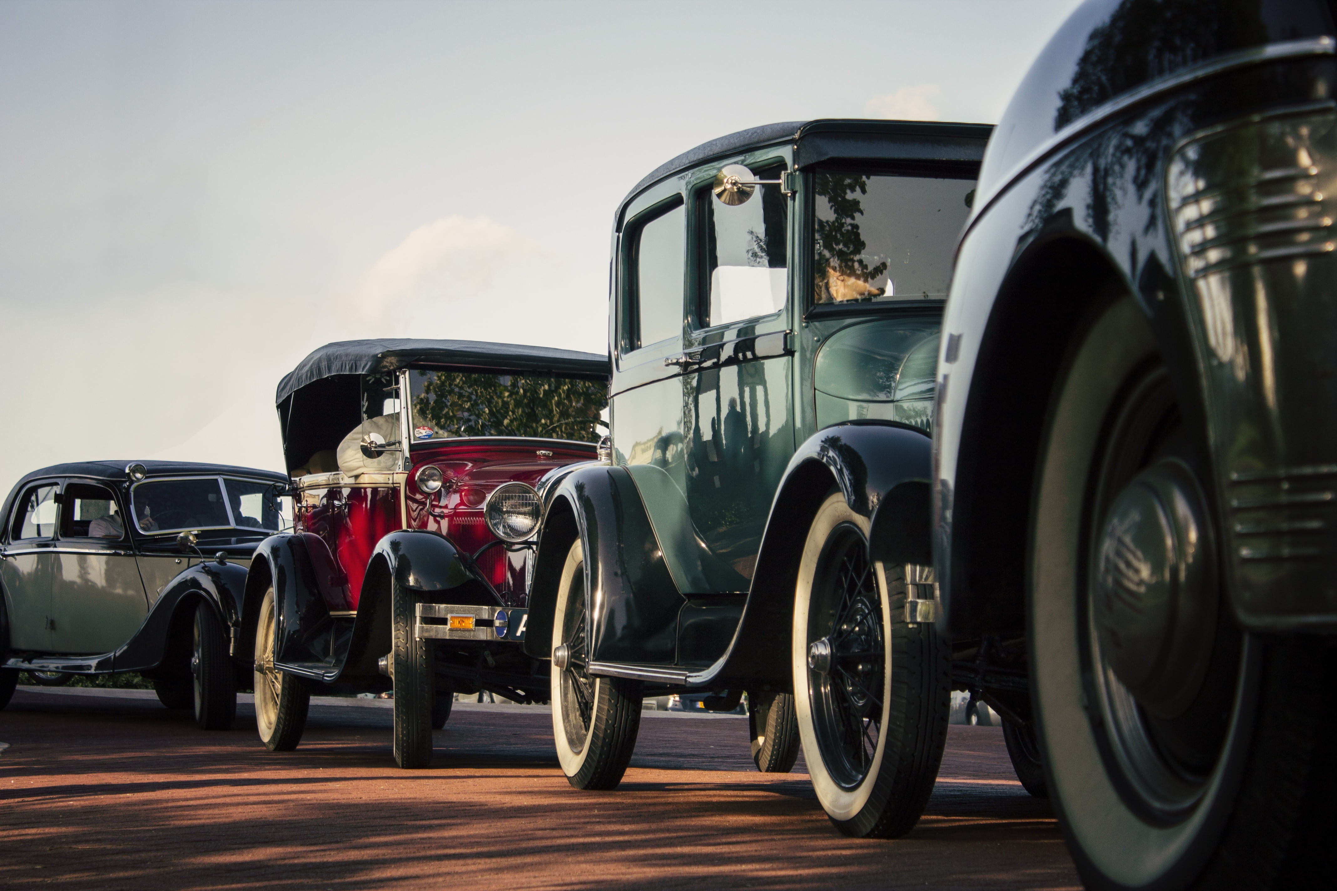 old-fashioned, american car, style, restoring, ford, gloss, retro, rapture, oldtimers, old car, road, motor vehicle, colorful, grille, green, mode of transportation, HD Wallpaper