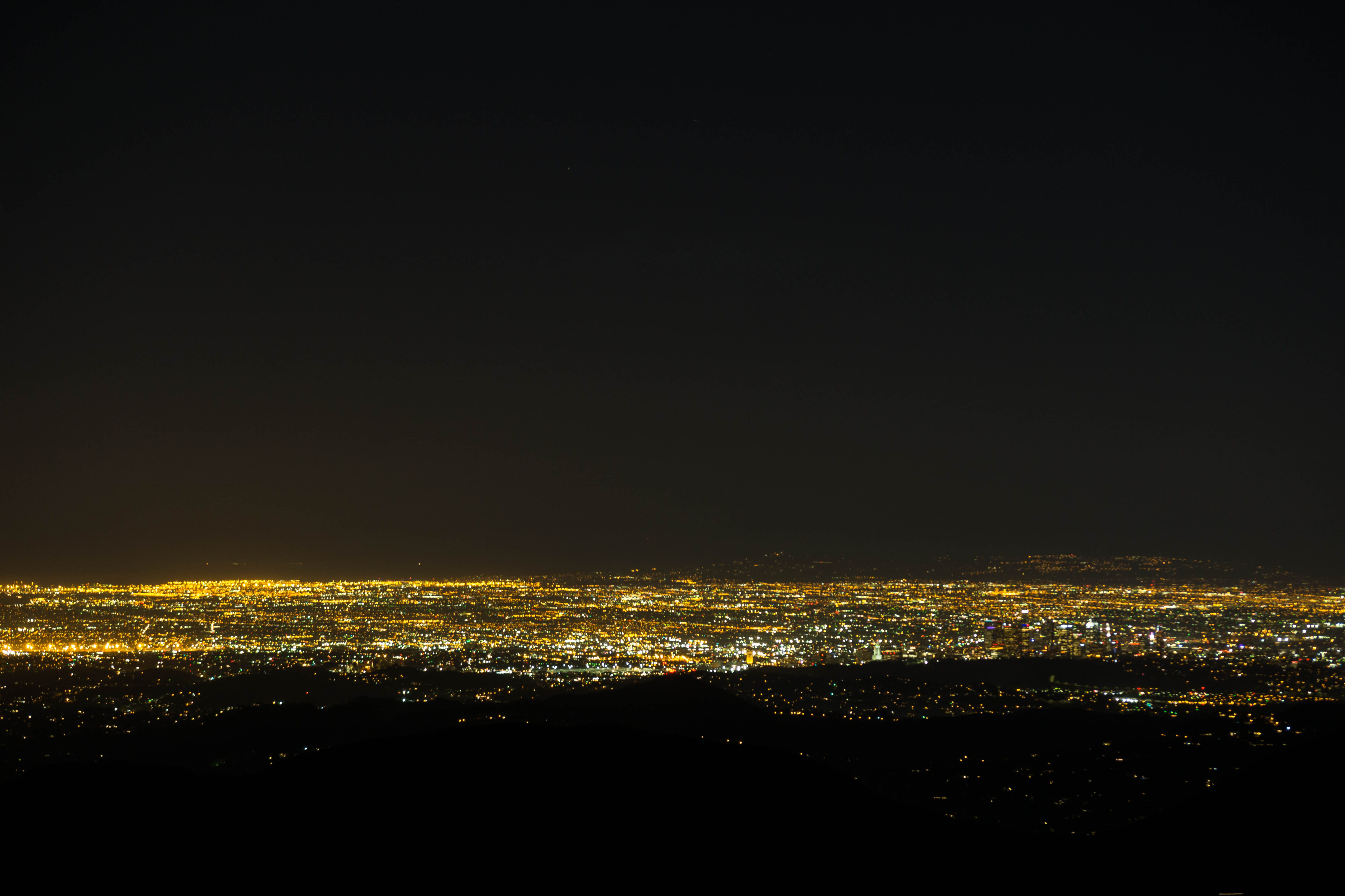 sky, 5K, building, architecture, scenics - nature, downtown, la, cityscape, city, water, beauty in nature, los angeles, illuminated, tranquility, cityscpae, HD Wallpaper