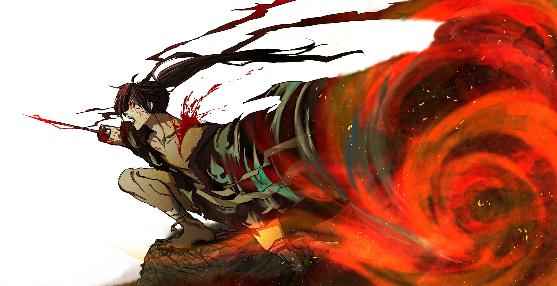Blood, Hyakkimaru (Dororo), Dororo, Dororo (Anime), Anime, 1080P, Red Eyes, HD Wallpaper