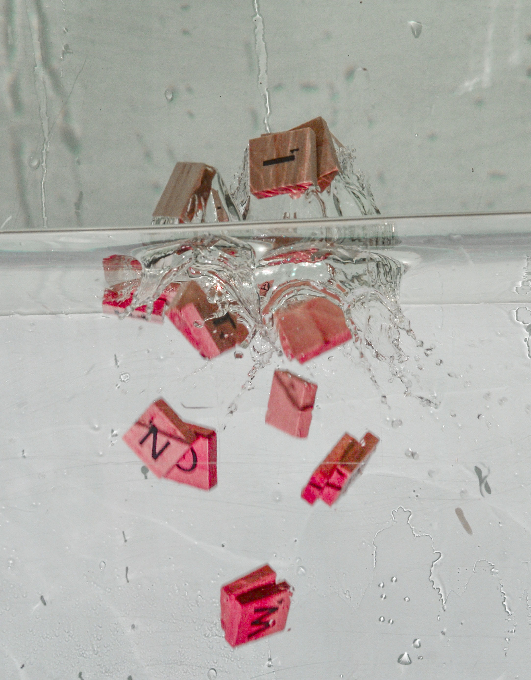 scrabble, close-up, pink color, wet, architecture, underwater, high angle view, no people, transparent, plastic, text, large group of objects, indoors, Phone HD Wallpaper