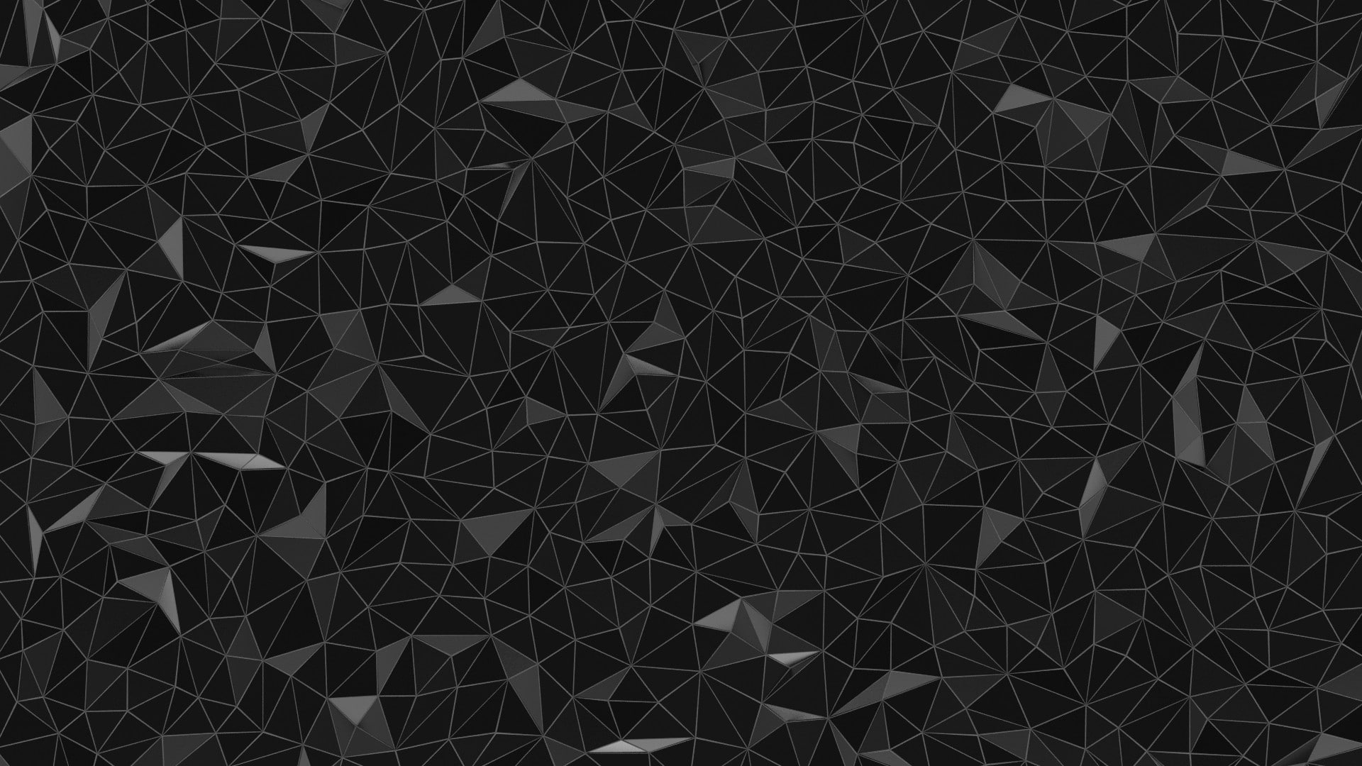 lines, monochrome, minimalism, low poly, digital art, geometry, triangle, black background, 1080P, HD Wallpaper