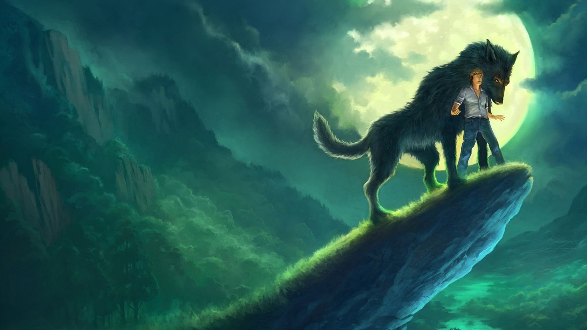 primate, wolf, 1080P, outdoors, ape, sky, mammal, vertebrate, anime, warning sign, animal wildlife, nature, no people, full length, animals in the wild, HD Wallpaper