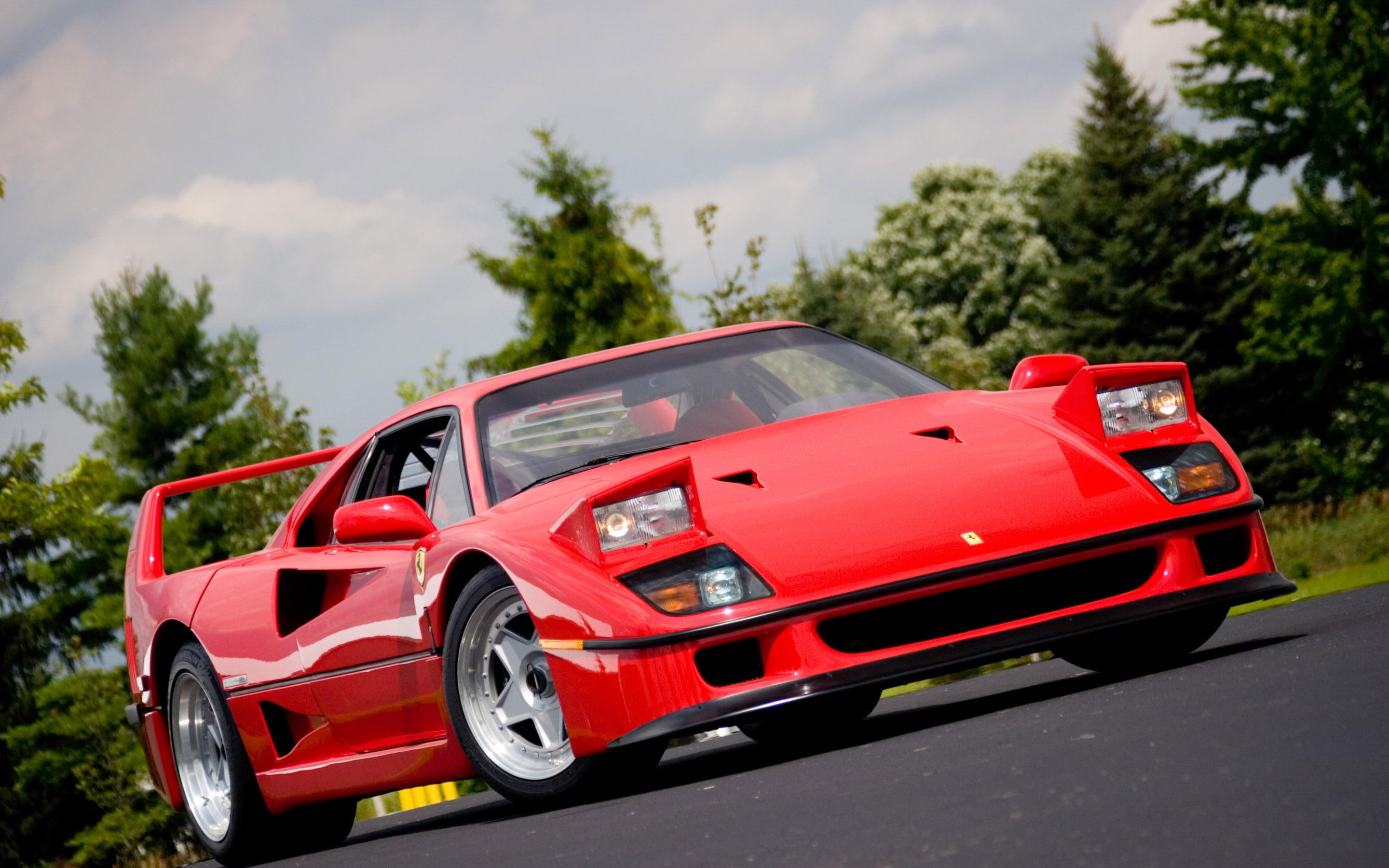 red, coupe, cars, 2880x1800, f, ferrari f40, 2K, ferrari, HD Wallpaper