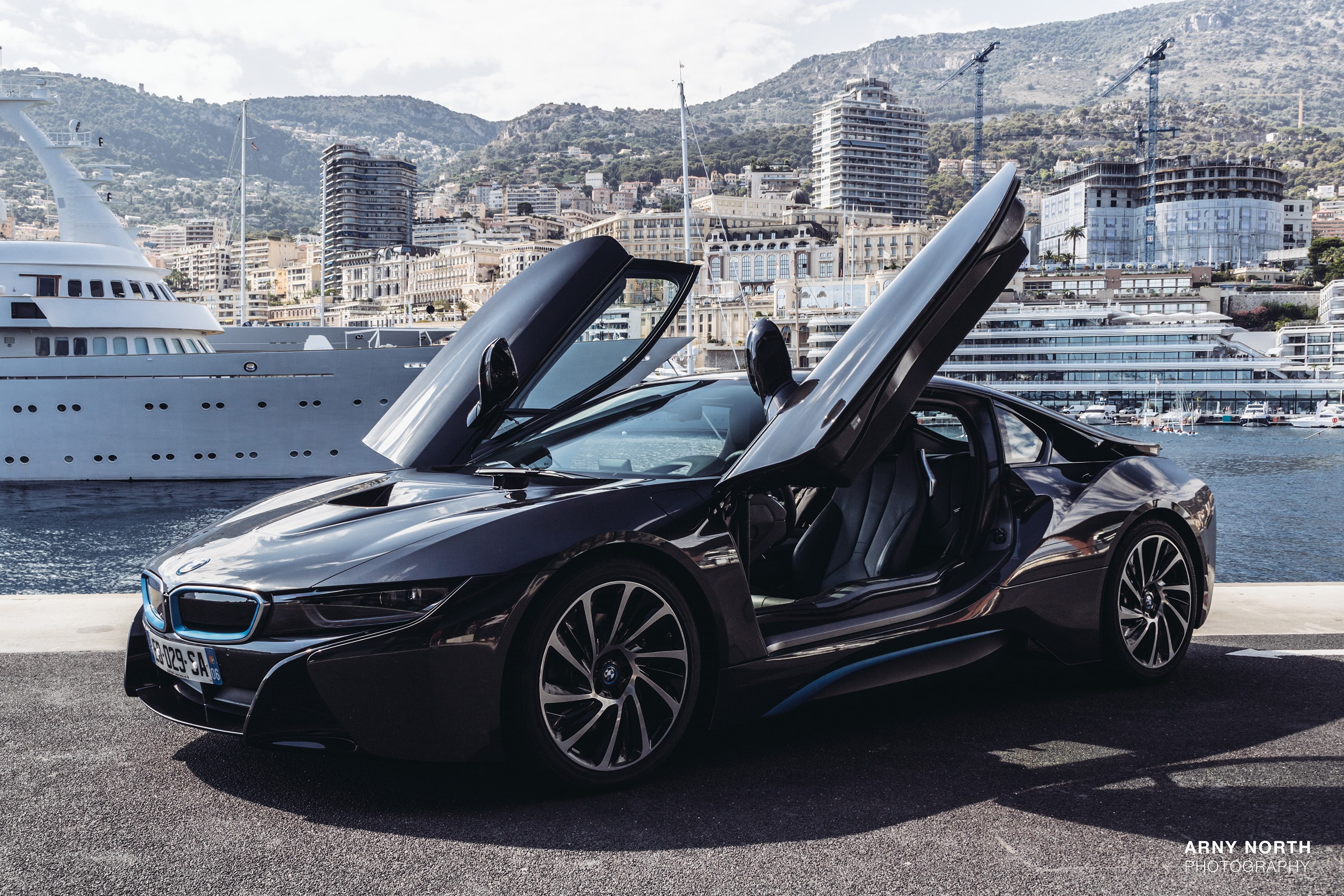 2K, bmw i8 black cars sports car monaco arny north, HD Wallpaper