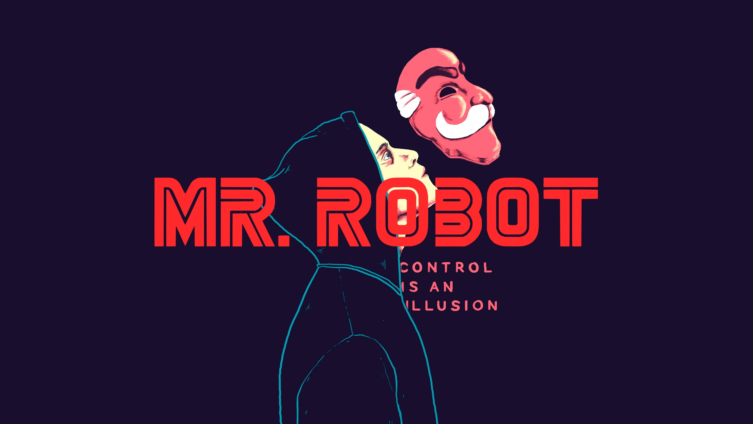 medical condition, men, text, communication, dark, artwork, front view, neon, mr. robot, adult, night, western script, hood - clothing, 2K, one person, HD Wallpaper