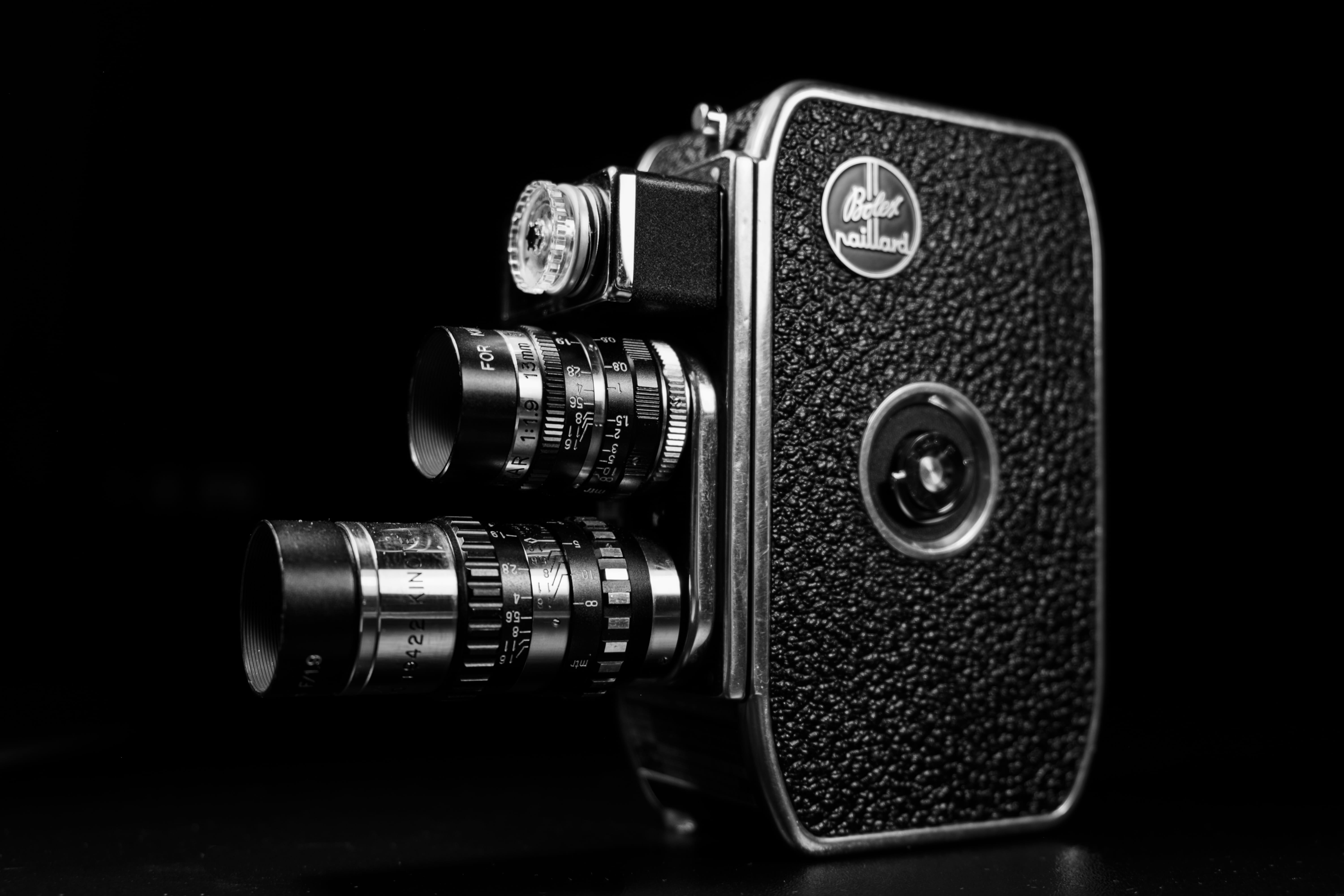 paillard, camera, silver colored, antique, single object, 5K, electronics, tabletop, speaker, close-up, studio shot, furniture, still life, photography themes, HD Wallpaper