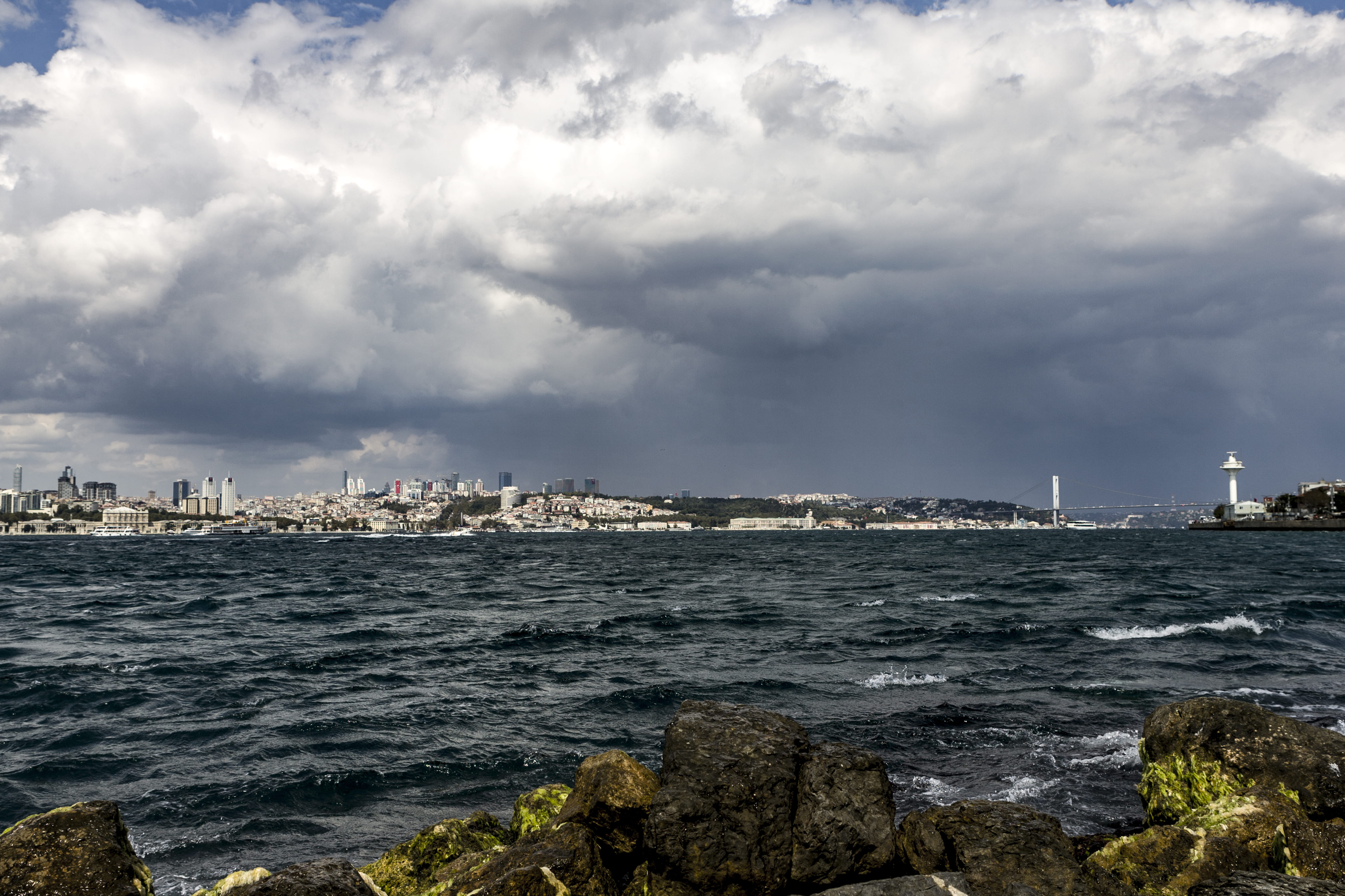 ominous, sky, cloud - sky, ocean, city, nature, architecture, cityscape, power in nature, leisure activities, storm, water, day, overcast, no people, beauty in nature, HD Wallpaper