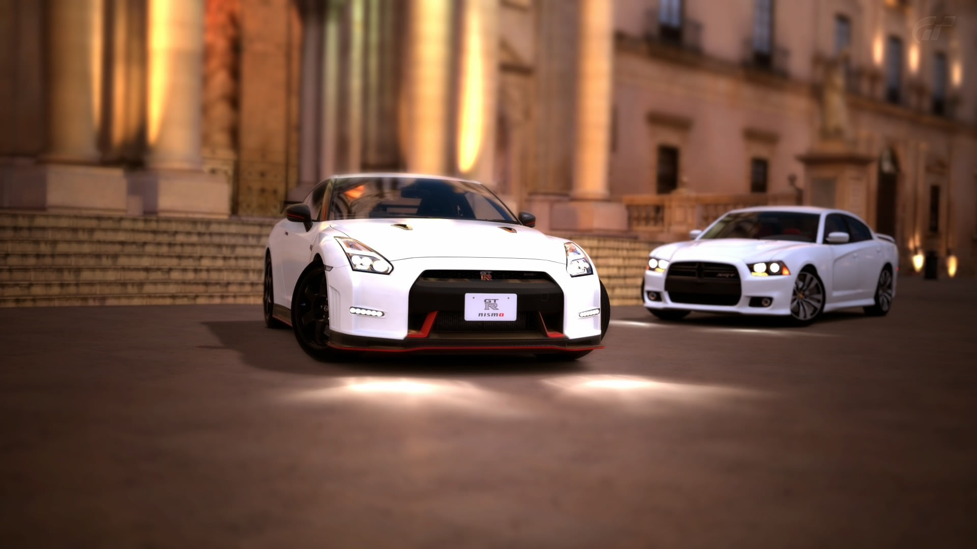 city, land vehicle, two, architecture, motor vehicle, toy, day, 1080P, mode of transportation, transportation, incidental people, road, travel, Gran Turismo 6, HD Wallpaper