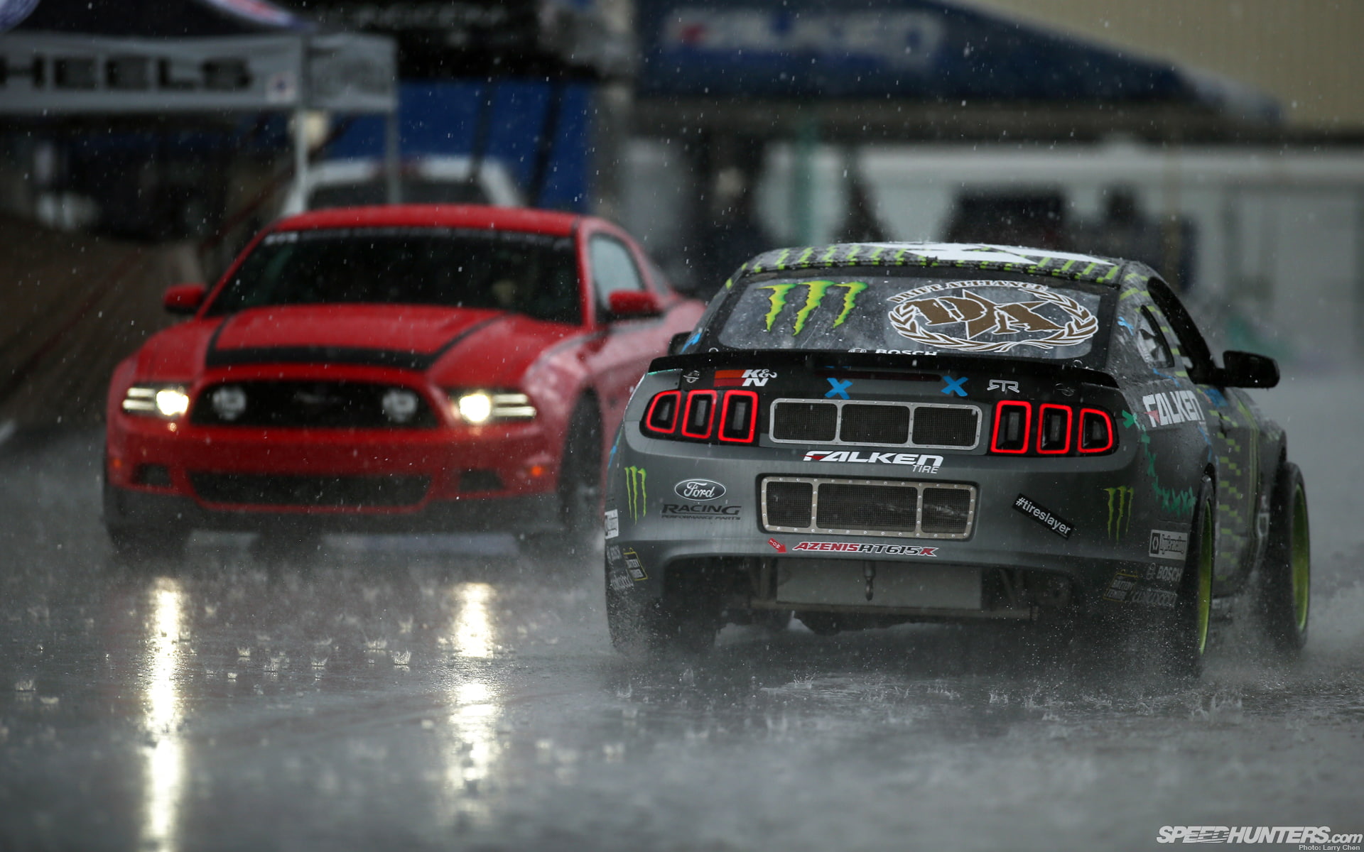 hd, rain, mustang, ford, wet, 1080P, rtr, cars, HD Wallpaper