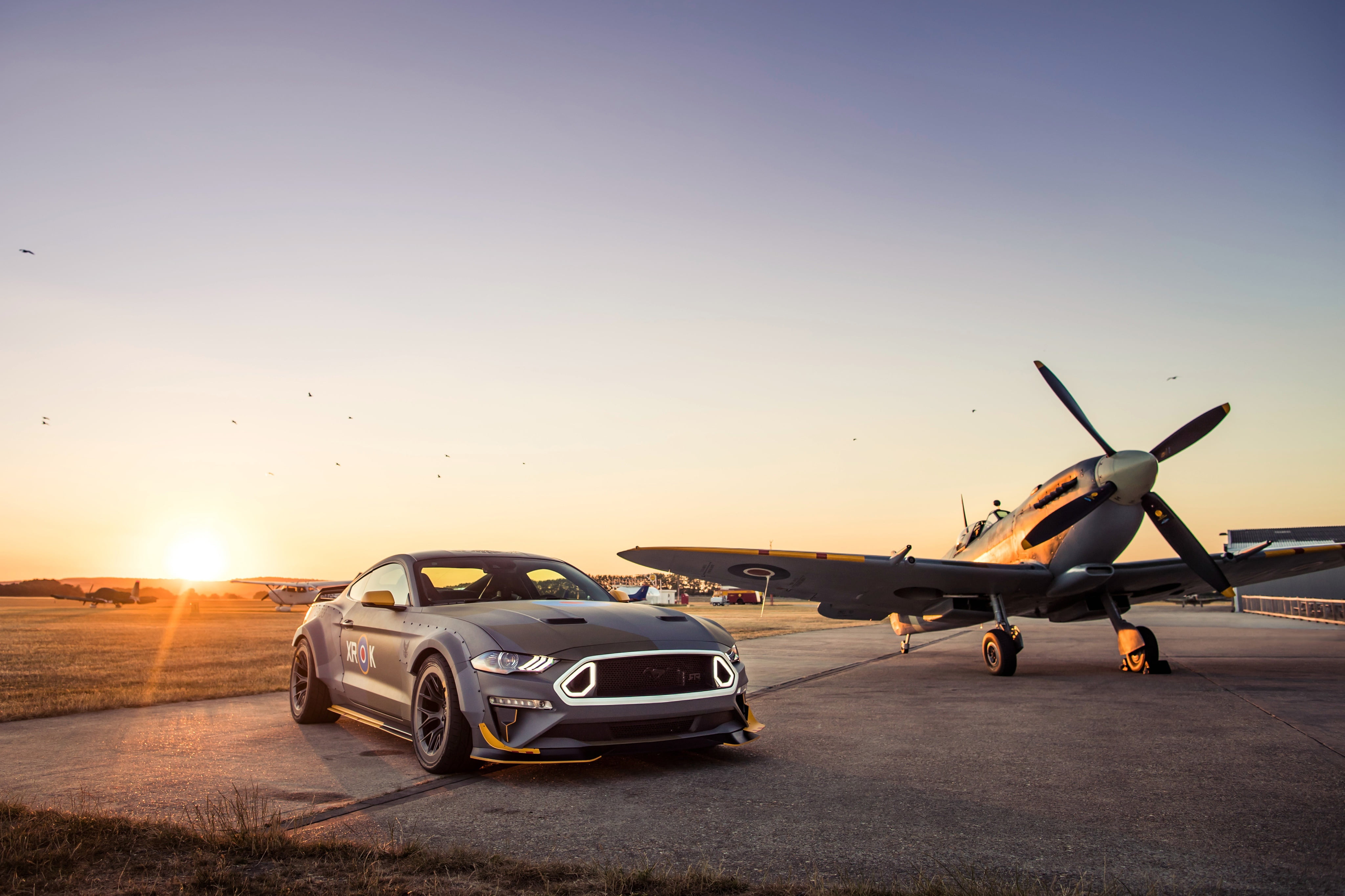 RTR, Ford, 2018, 4K, sunset, Eagle Squadron, Mustang GT, HD Wallpaper