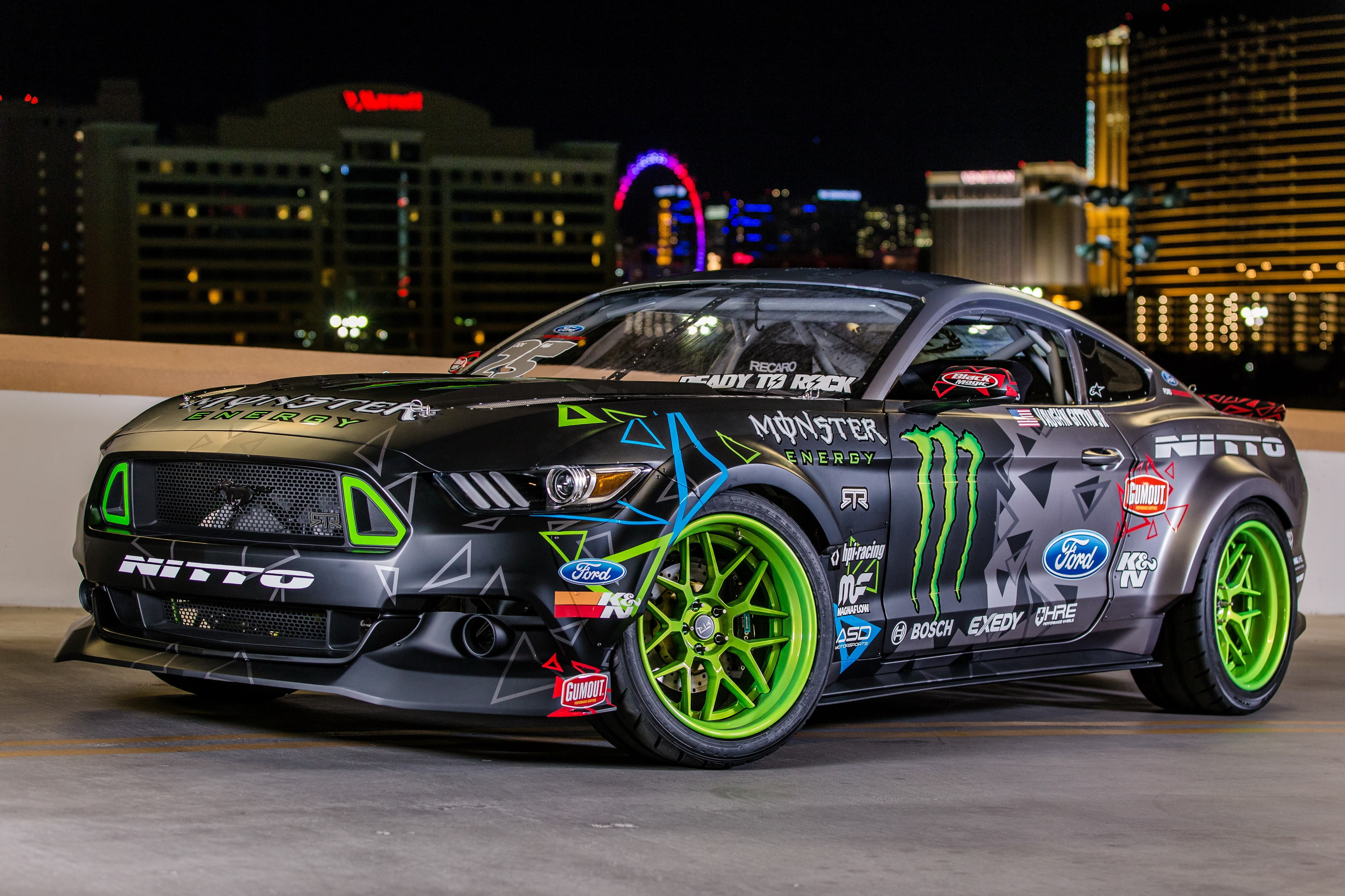 night, street, built structure, ford mustang rtr, road, mode of transportation, city, outdoors, city life, city street, car, travel, no people, building exterior, HD Wallpaper