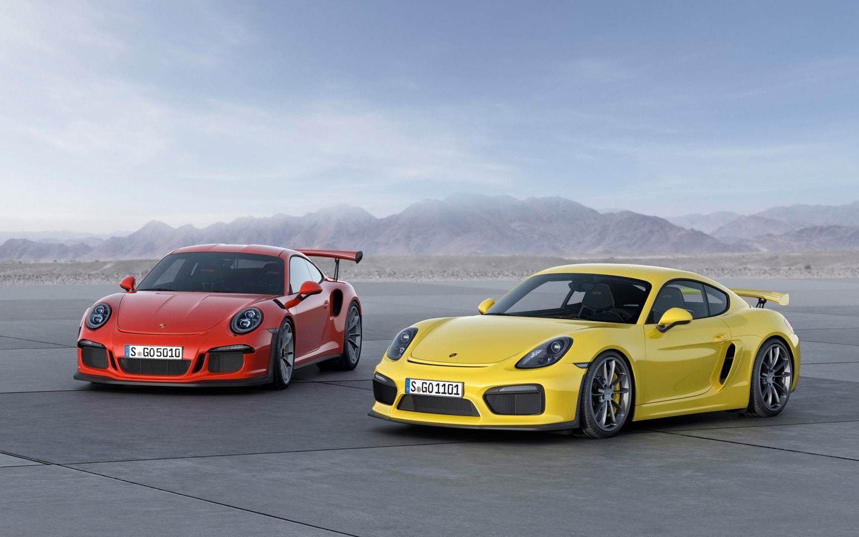 hd, gt, car, 2015, 720P, yellow, red, two, rs, porsche, HD Wallpaper