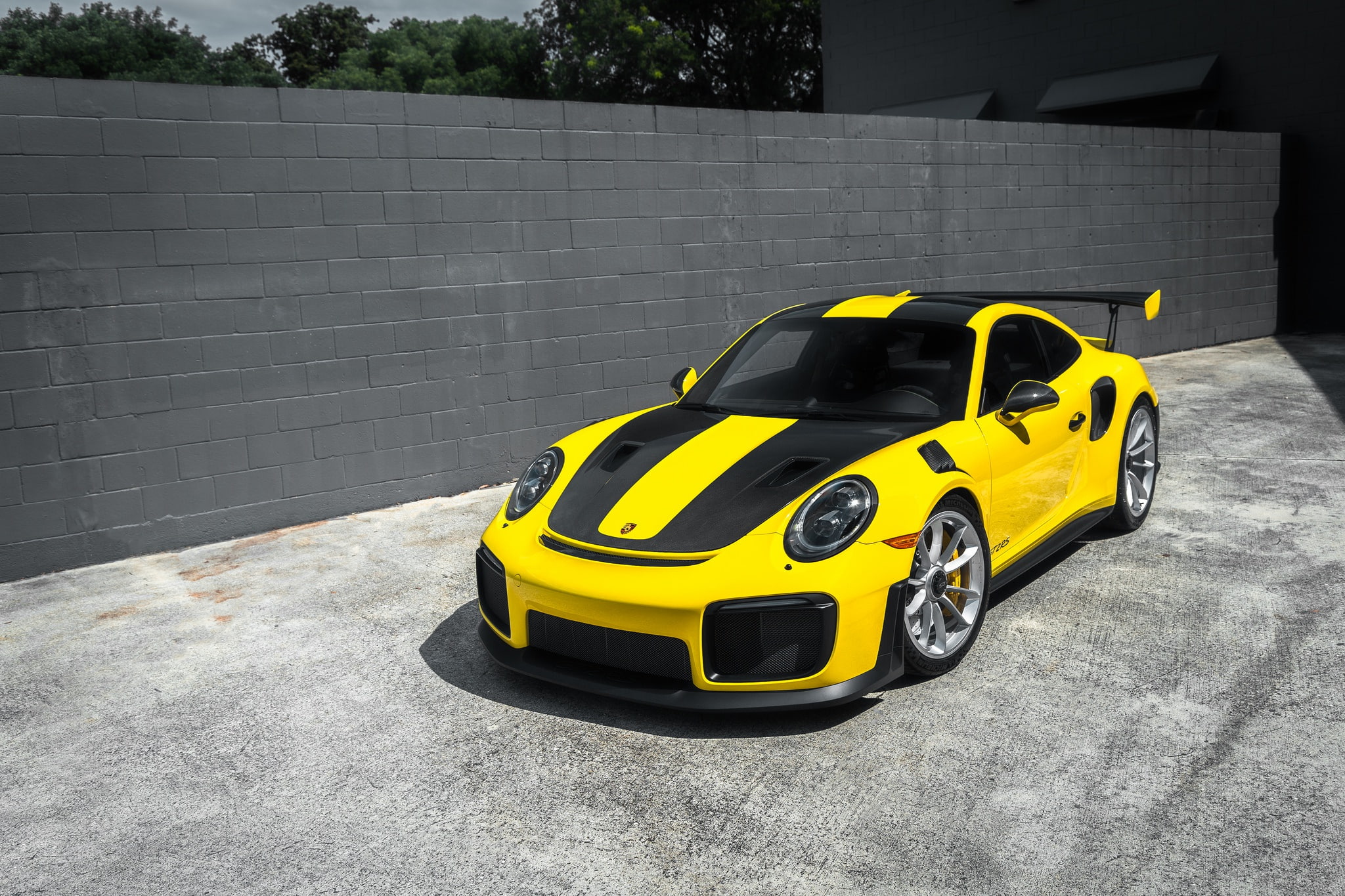 VAG, Stuttgart, Yellow, 1080P, GT2 RS, Porsche, HD Wallpaper