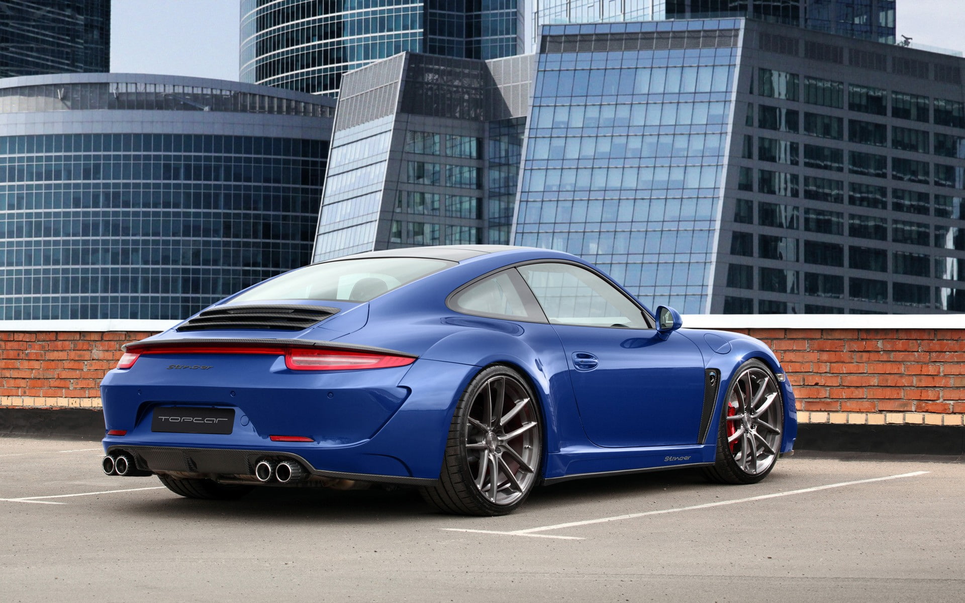 transportation, day, architecture, road, 1080P, blue cars, mode of transportation, modern, motor vehicle, street, city, Porsche, TopCar, no people, sports car, HD Wallpaper