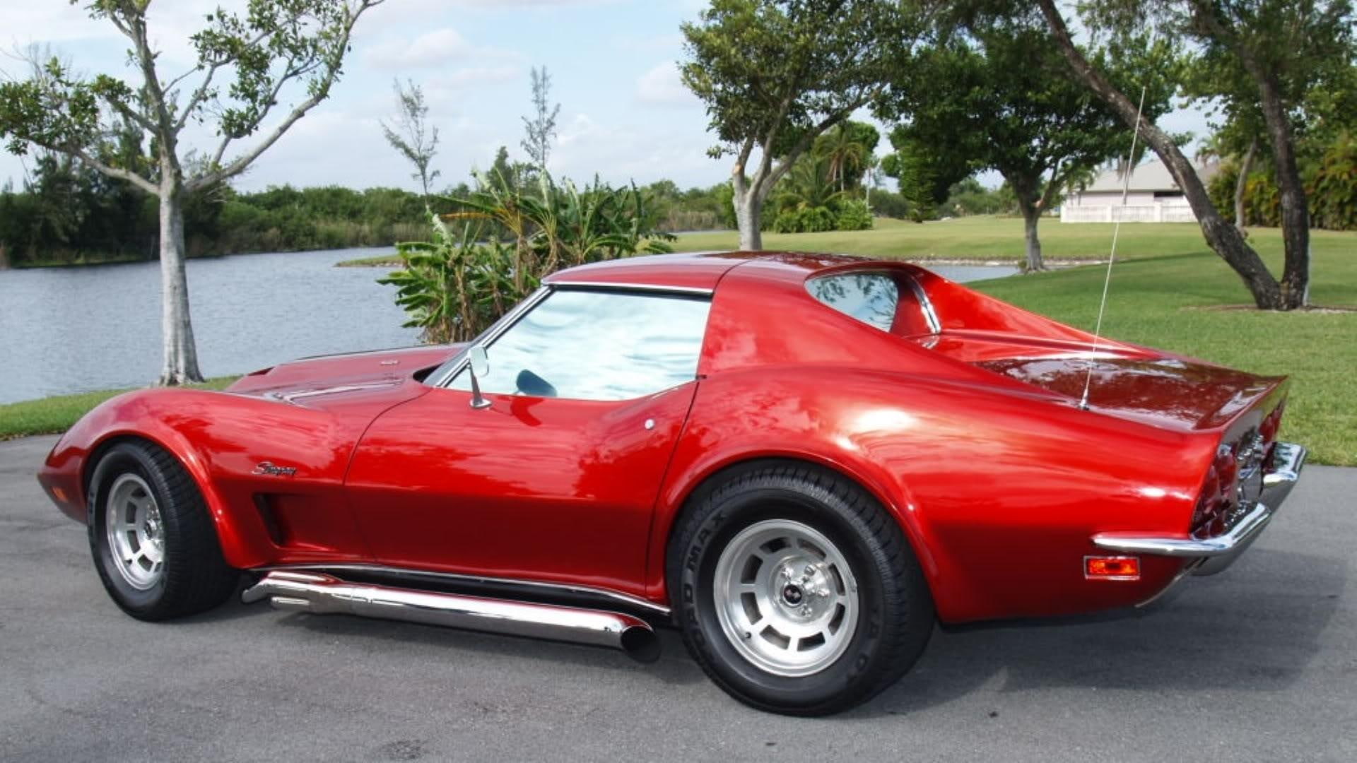 1973, cars, cy, apple, corvette, candy, red, 1080P, chevy, HD Wallpaper