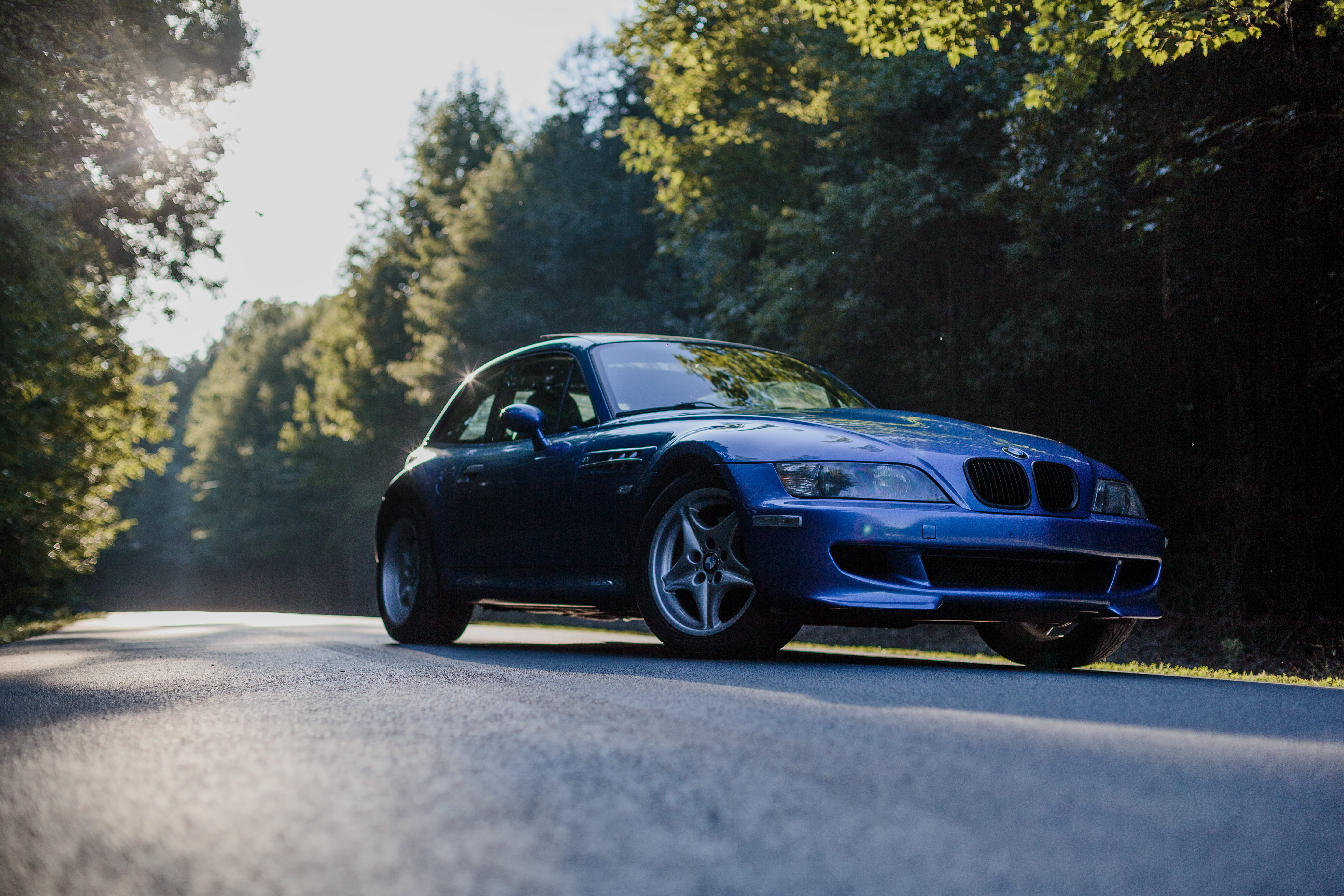 sunset, transportation, land vehicle, car, bmw, chapel hill, asphalt, city, tree, mode of transportation, sports car, plant, road trip, road, golden hour, HD Wallpaper