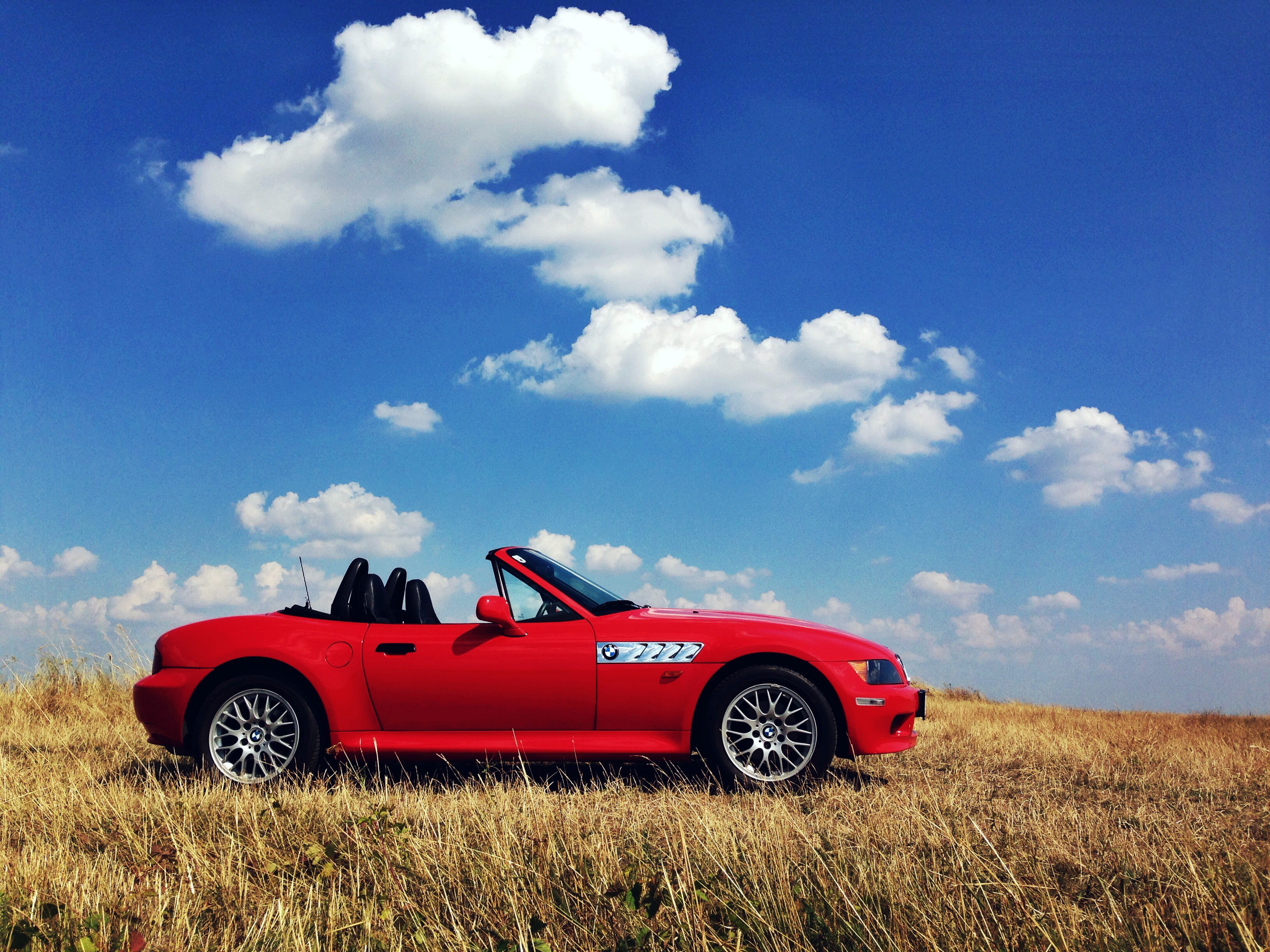 car, Vienna, landscape, 2K, roadster, BMW Z3, bmw, Cabrio, Red Cars, Clear Sky, HD Wallpaper