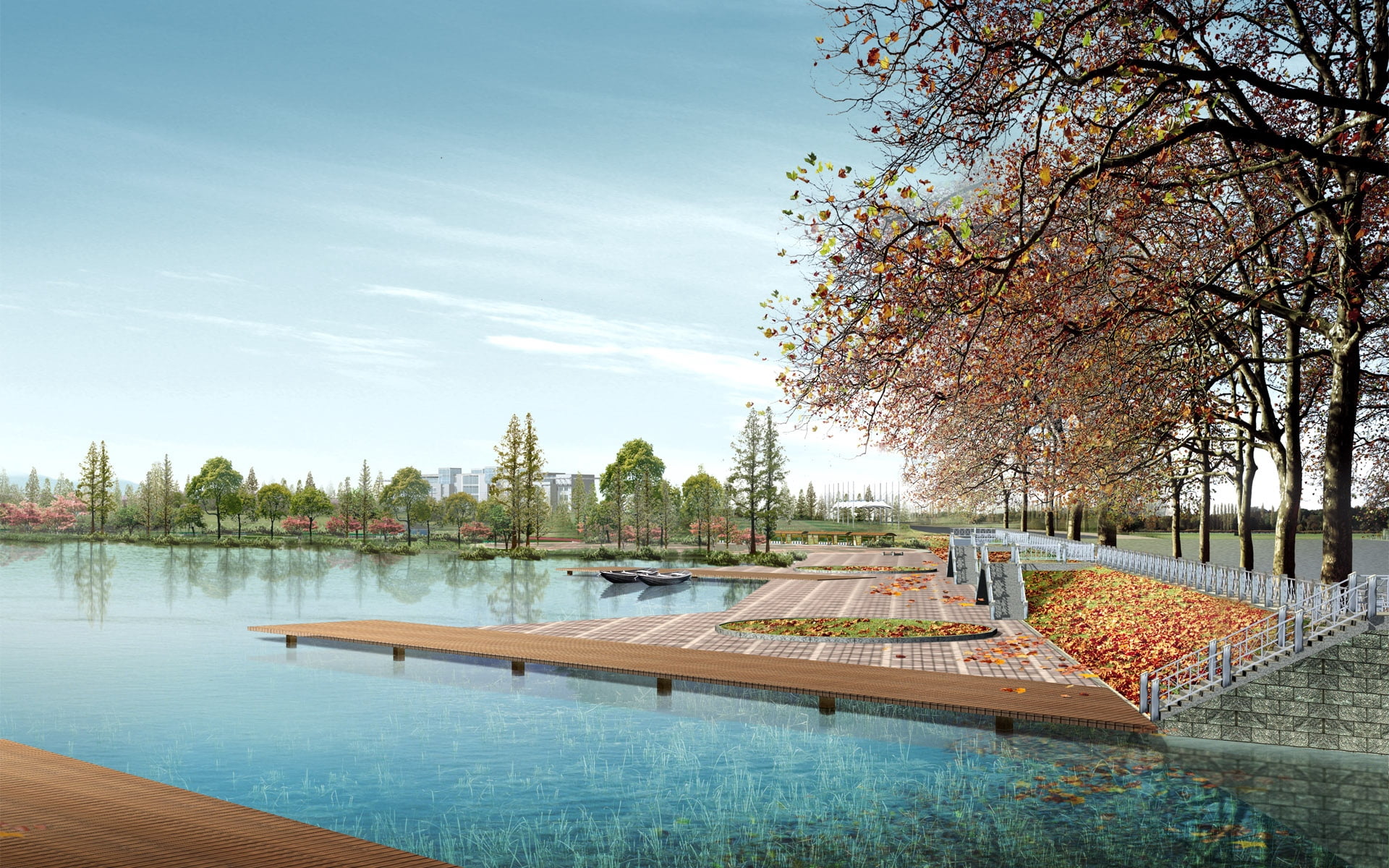 vacations, landscape, spoon, tranquil Scene, poolside, park - Man Made Space, reflection, tranquility, wood - Material, sky, travel, water, lake, nature, HD Wallpaper
