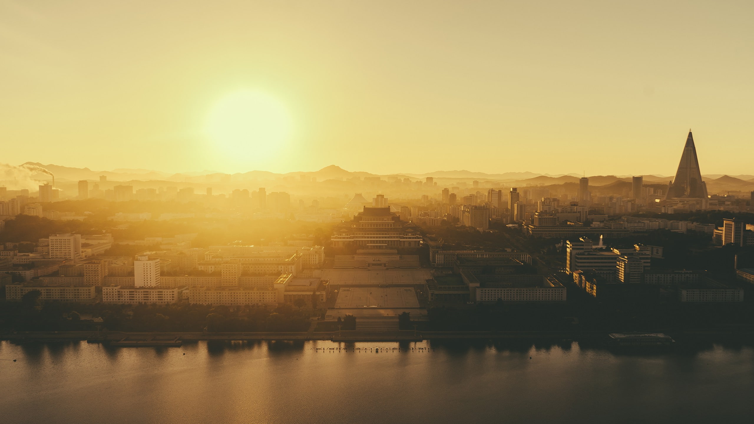 cityscape, 2K, Pyongyang, North Korea, morning, HD Wallpaper