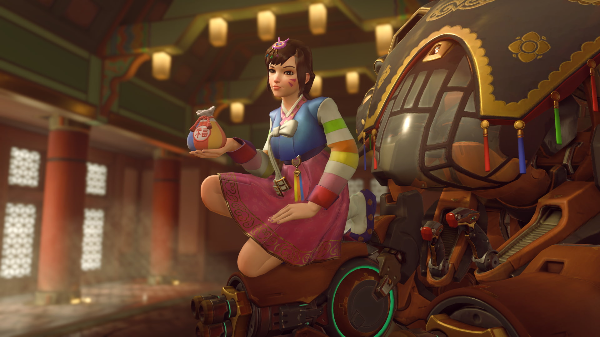 Overwatch, Hanbok, holiday, D.Va (Overwatch), 1080P, HD Wallpaper