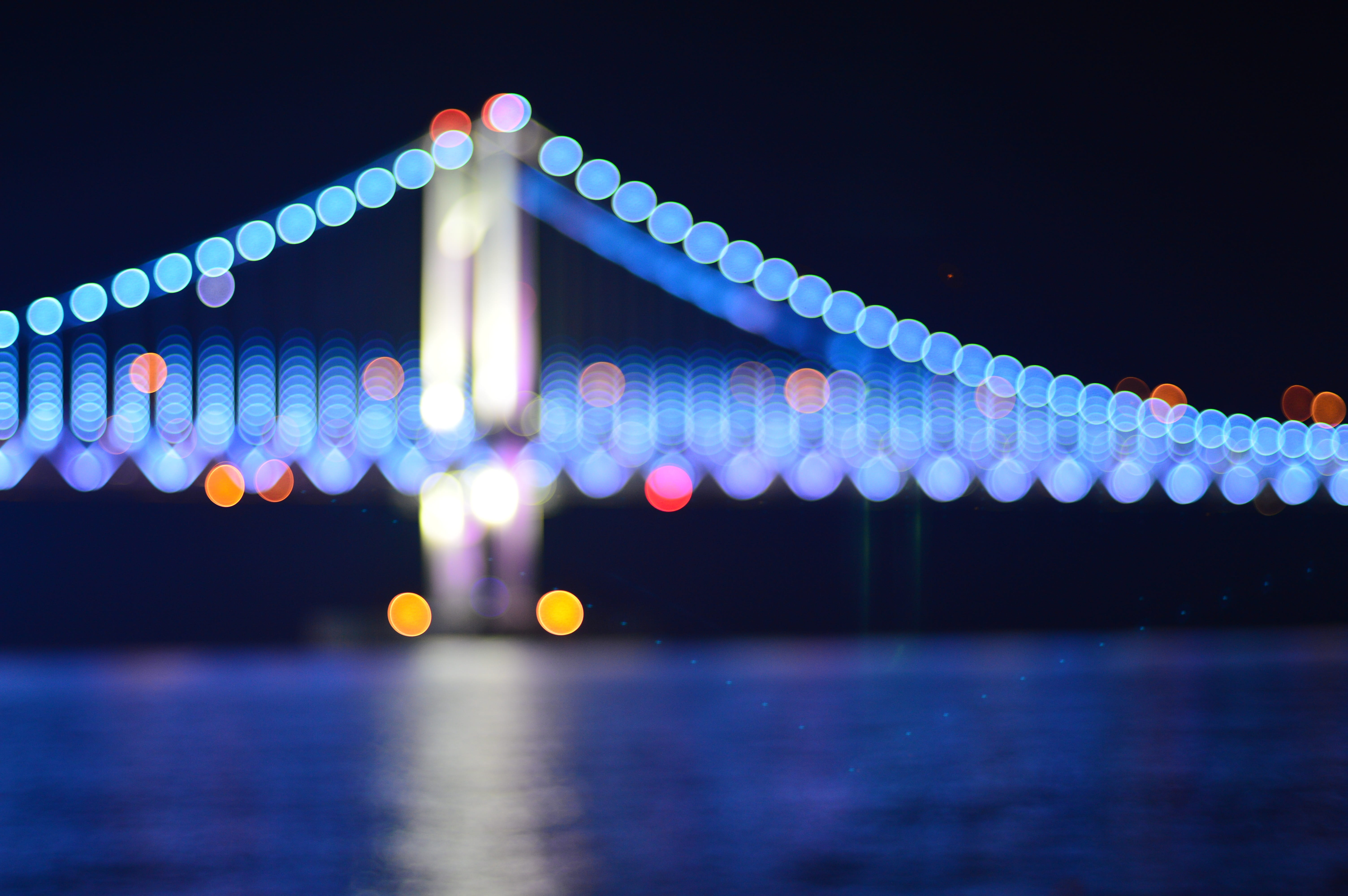outdoors, reflection, travel destinations, blue, transportation, illuminated, no people, light, city, defocused, night view, nightlife, built structure, HD Wallpaper