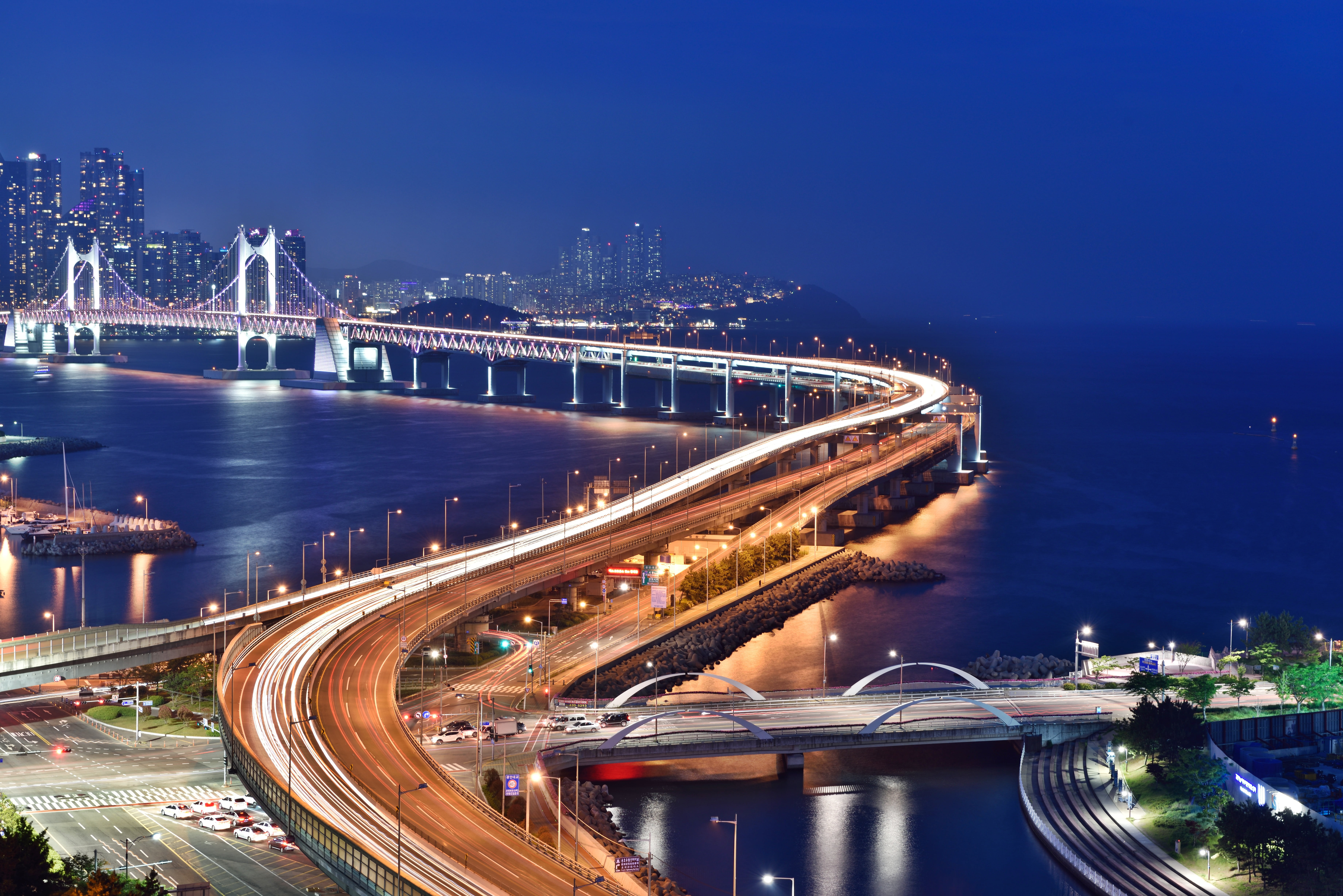 light, bridge - Man Made Structure, cityscape, brooklyn, night, city, photography, sky, diamond bridge, illuminated, transportation, gwangan bridge, street, HD Wallpaper