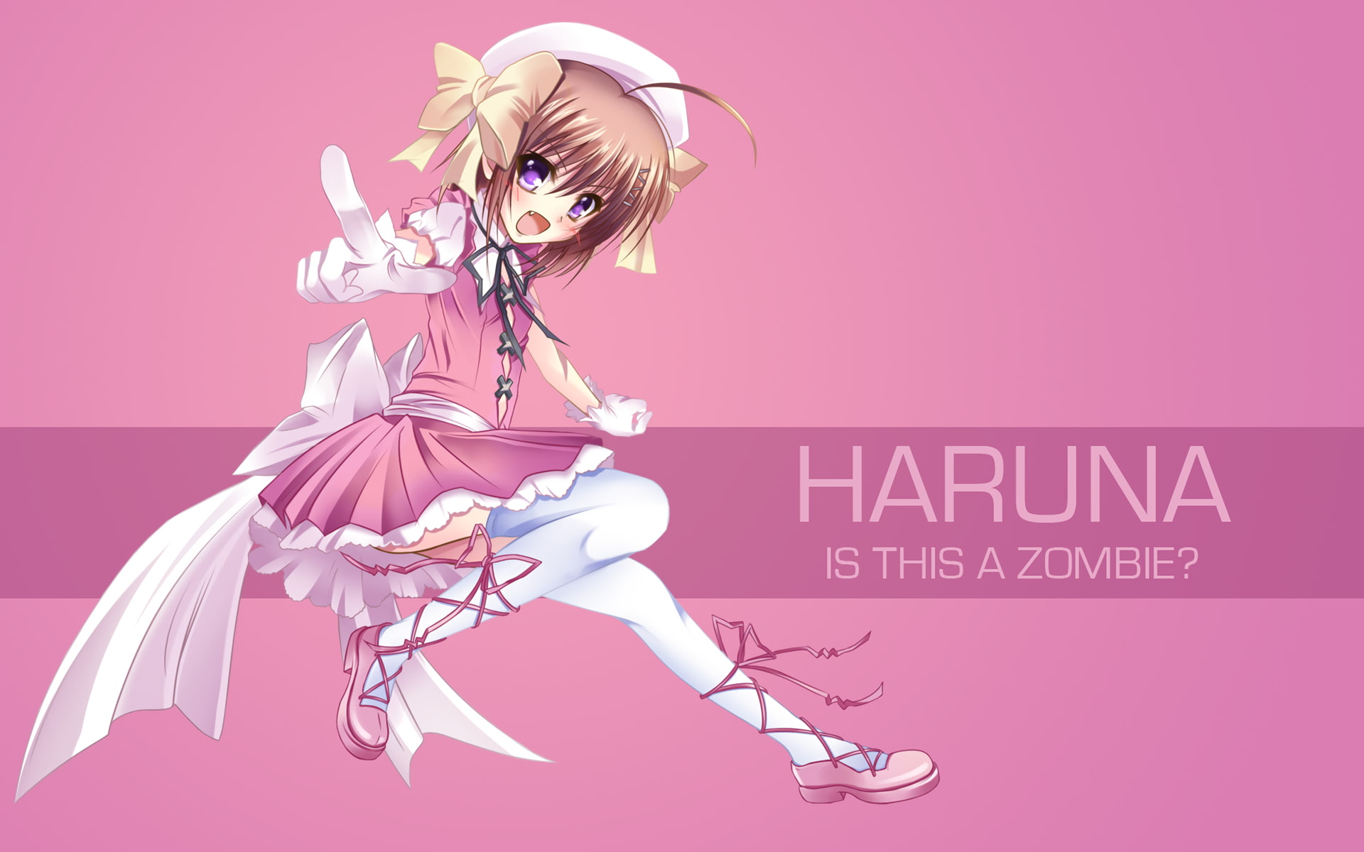 Kore wa Zombie Desu ka?, pink color, clothing, fashion, females, hair, beauty, lifestyles, women, hairstyle, blond hair, beautiful woman, anime girls, dress, HD Wallpaper