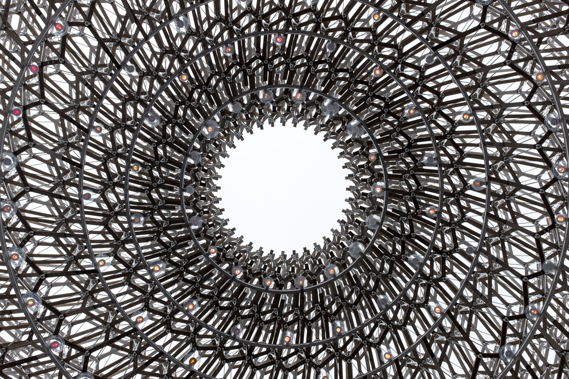 design, no people, architecture, expo milano 2015, day, hole, low angle view, built structure, expo2015, concentric, silver colored, geometric shape, x100s, HD Wallpaper