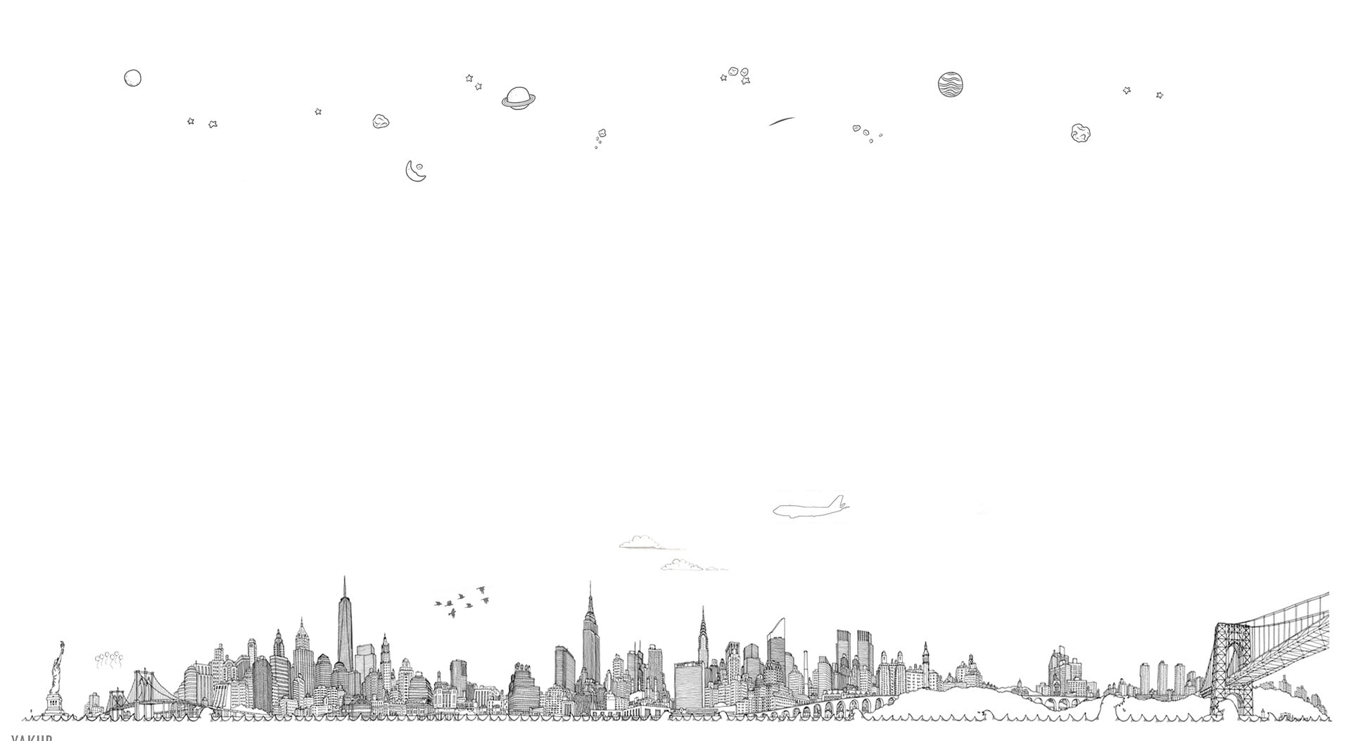 animal, skyscraper, building, new york, Pencil, nature, 1080P, sky, animals in the wild, cityscape, nihat, yakub nihat, york, City, animal themes, copy space, HD Wallpaper