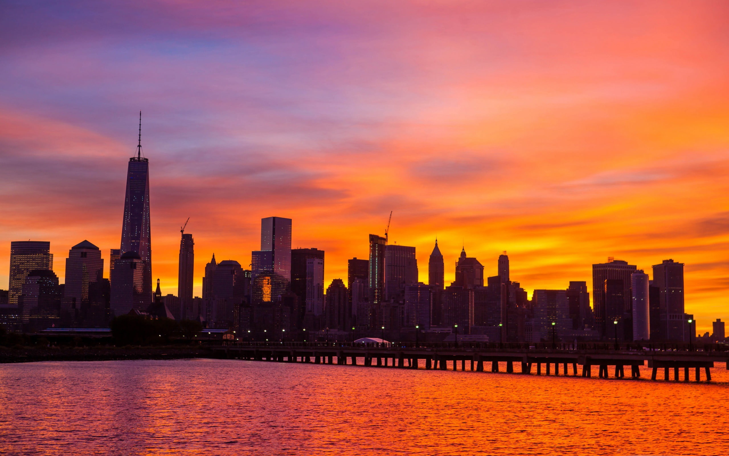 spire, architecture, landscape, skyline, nature, cities, waterfront, wallpap, skyscraper, built structure, no people, cloud - sky, travel destinations, HD Wallpaper