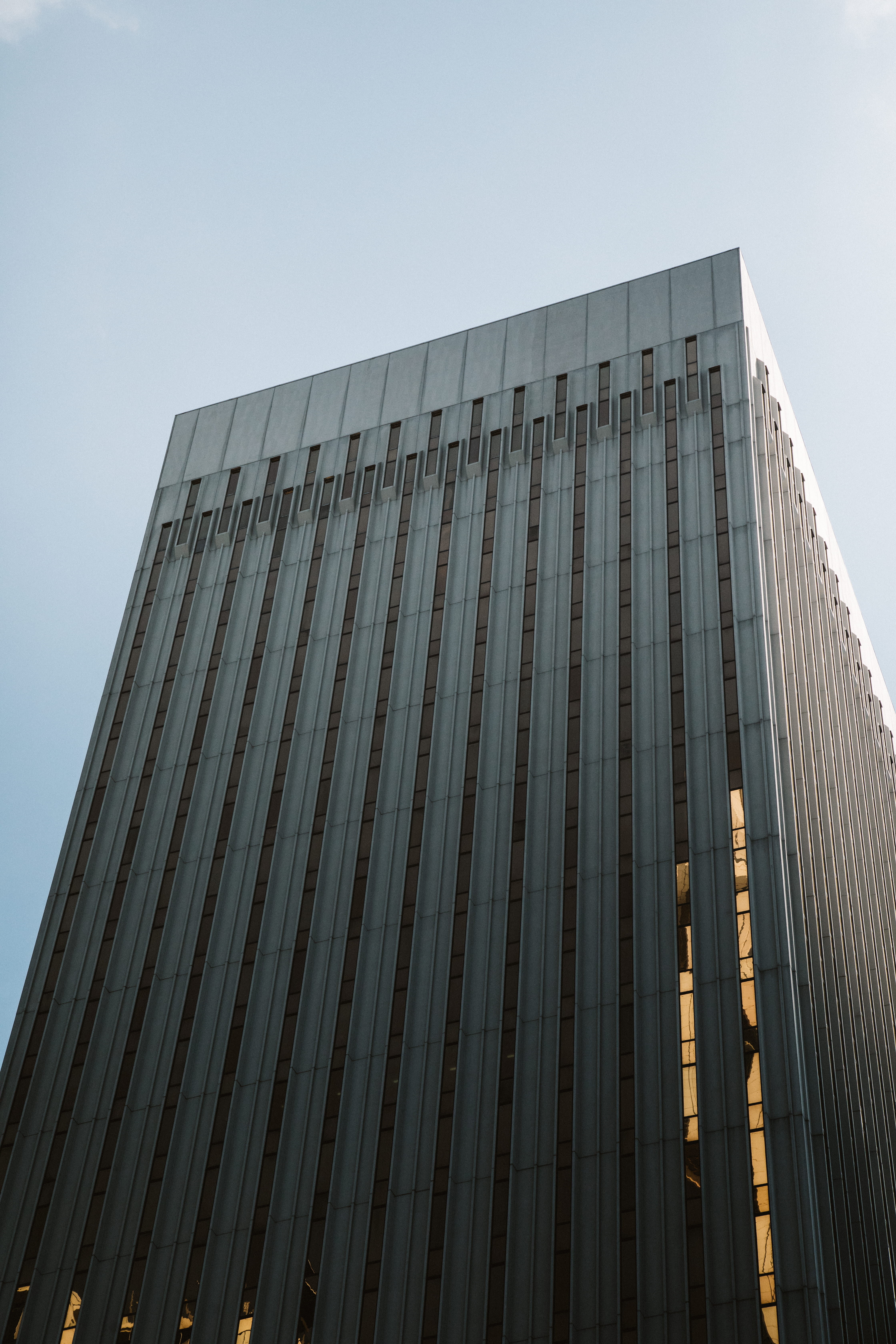 windows, nature, sky scraper, built structure, building, low angle view, background, skyscraper, clear sky, day, 5K, glass - material, building exterior, Phone HD Wallpaper