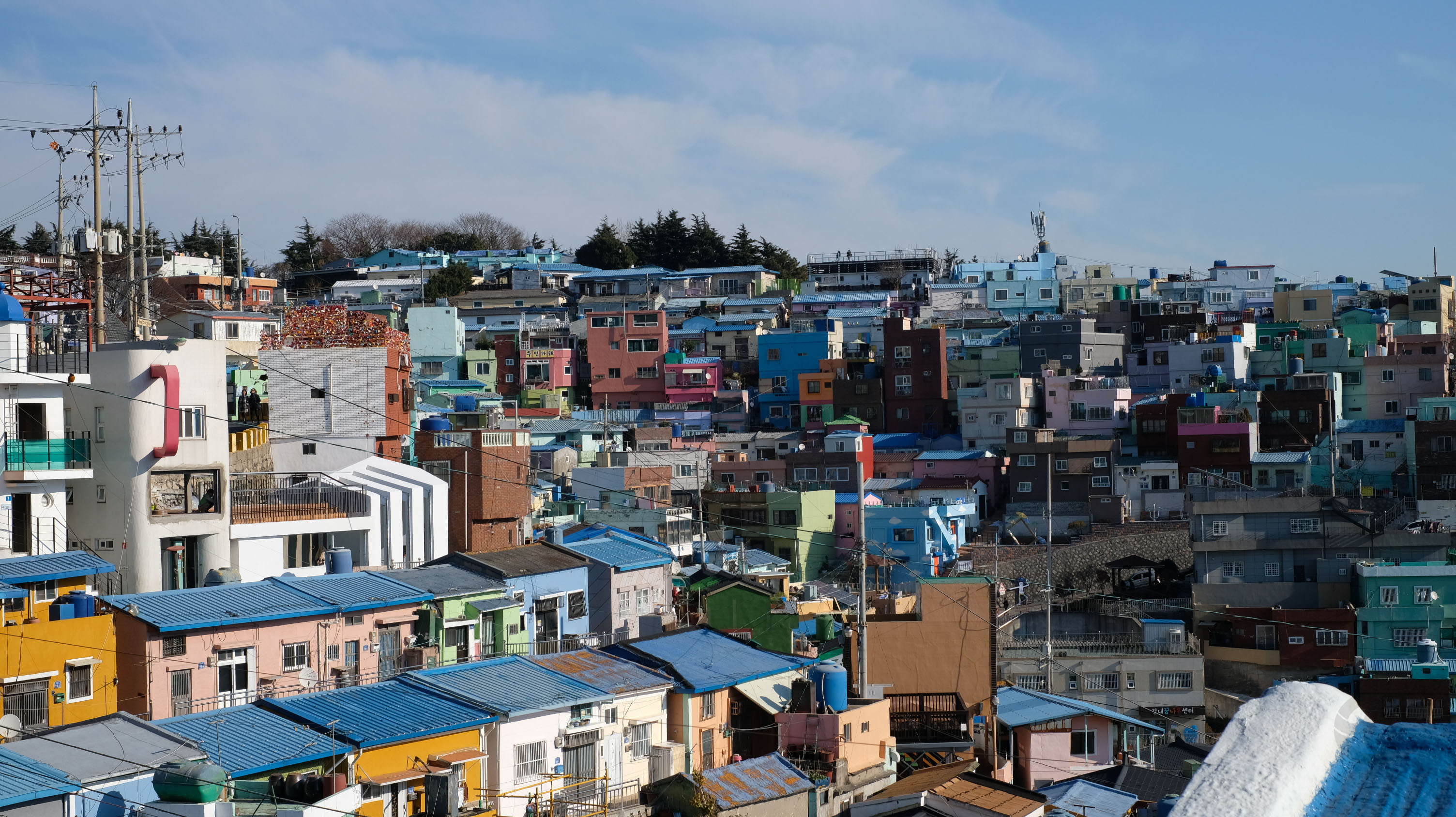 city, crowd, high angle view, settlement, built structure, residential district, cloud - sky, building exterior, outdoors, sky, busan, travel destinations, HD Wallpaper