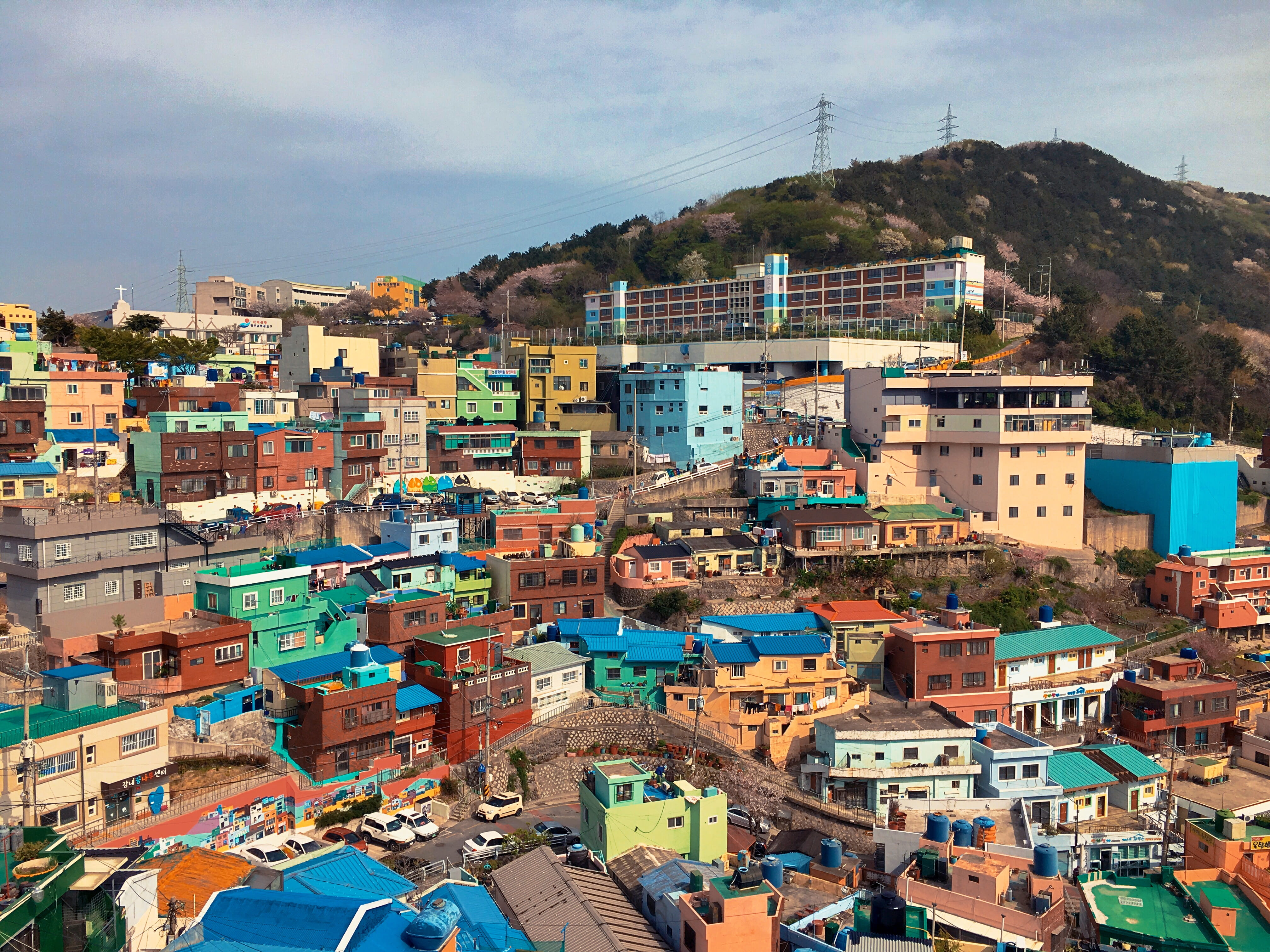 residential district, day, nature, house, high angle view, crowd, south korea, cloud - sky, sky, 4K, apartment, roof, busan, architecture, outdoors, city, HD Wallpaper
