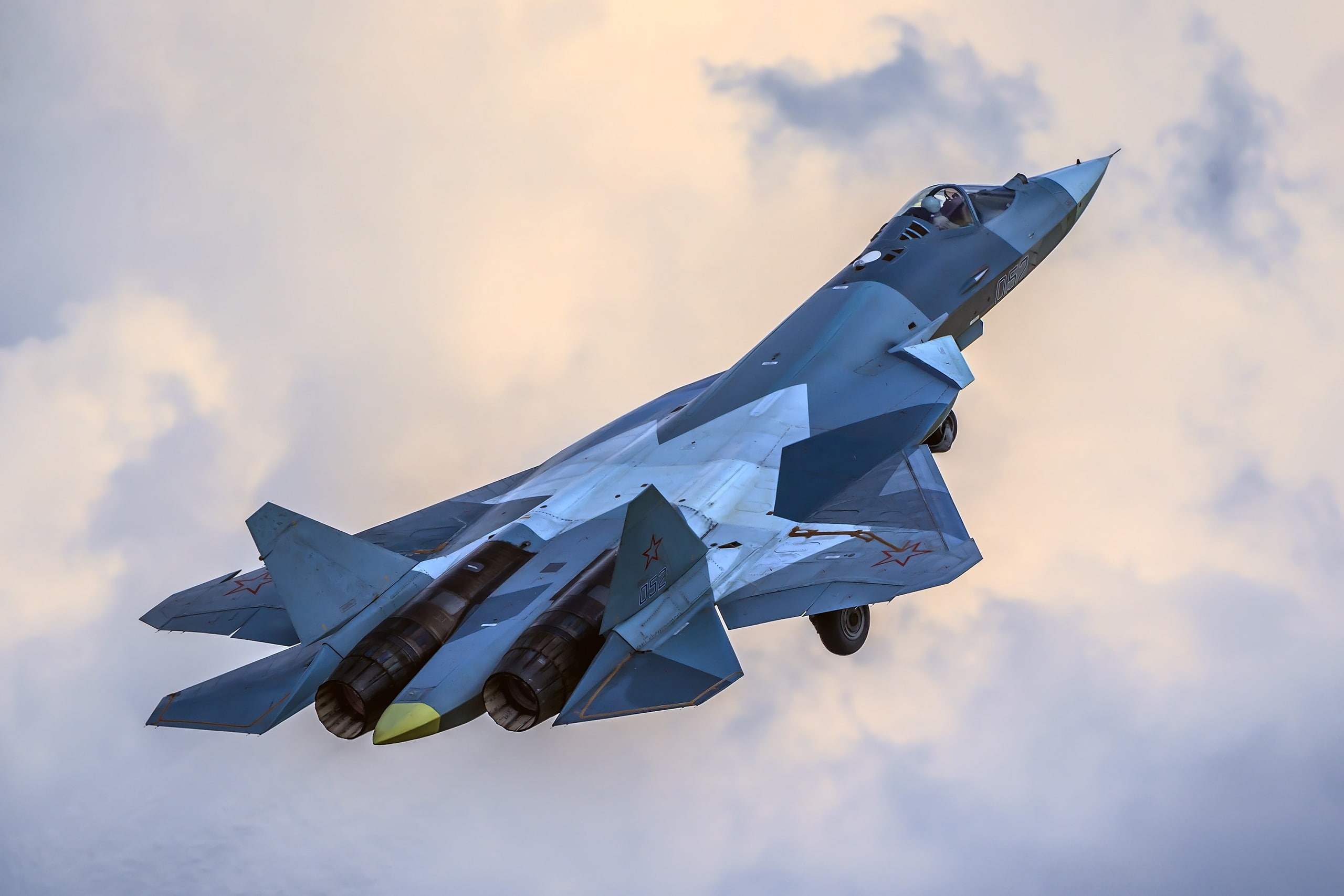 Russia, fighter, 2K, Su-57, T-50, multifunction, " PAK FA", HD Wallpaper