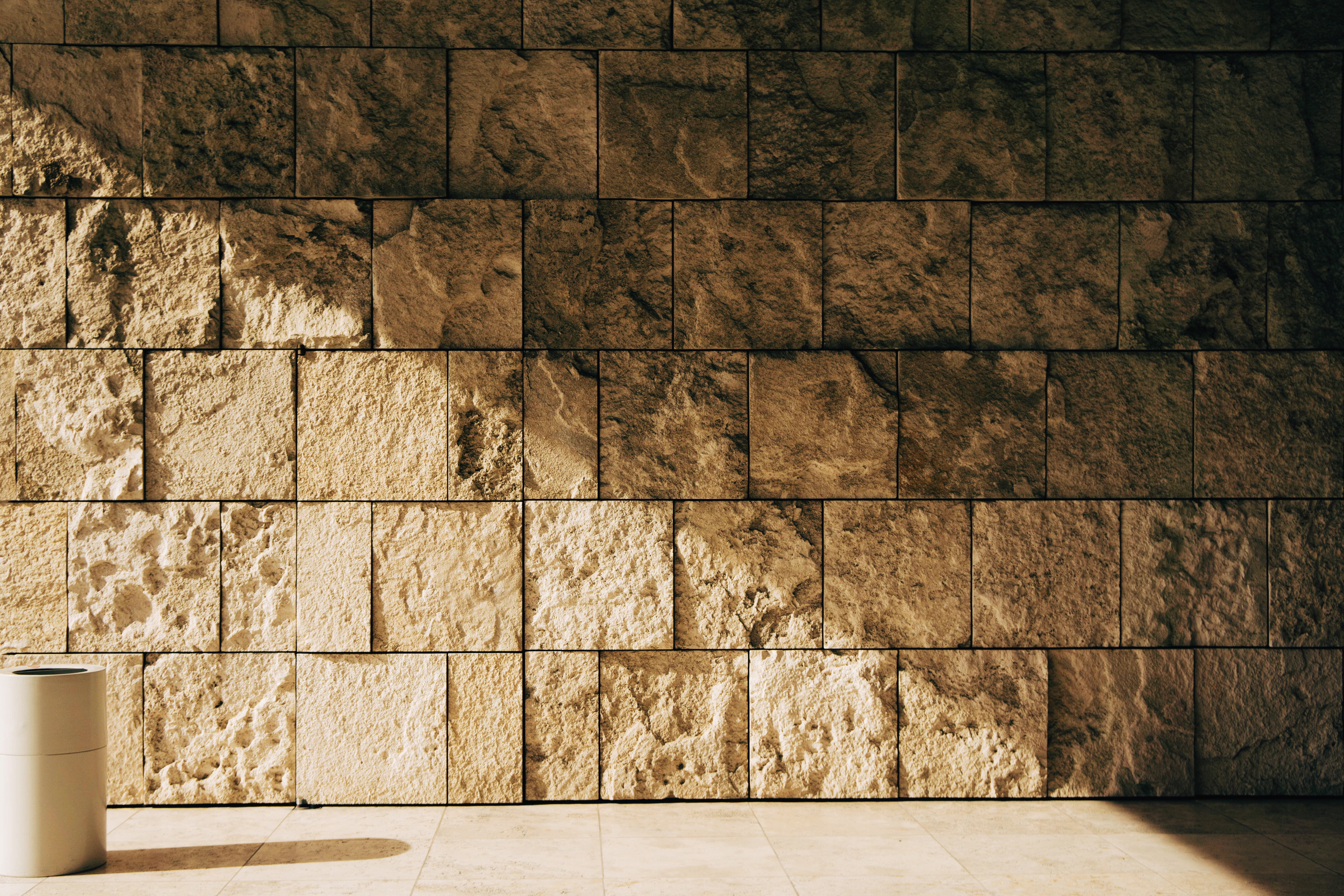 la, design, sony, nature, stone wall, architecture, built structure, tiled floor, stone material, flooring, 5K, solid, concrete, no people, the getty, HD Wallpaper