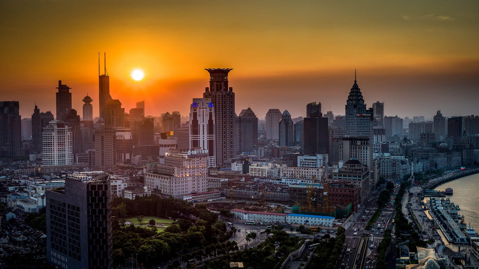 skylines, 720P, asian, highways, architecture, cityscapes, cities, chine, skyscrapers, china, bridges, buildings, light, asia, night, asians, shanghai, HD Wallpaper