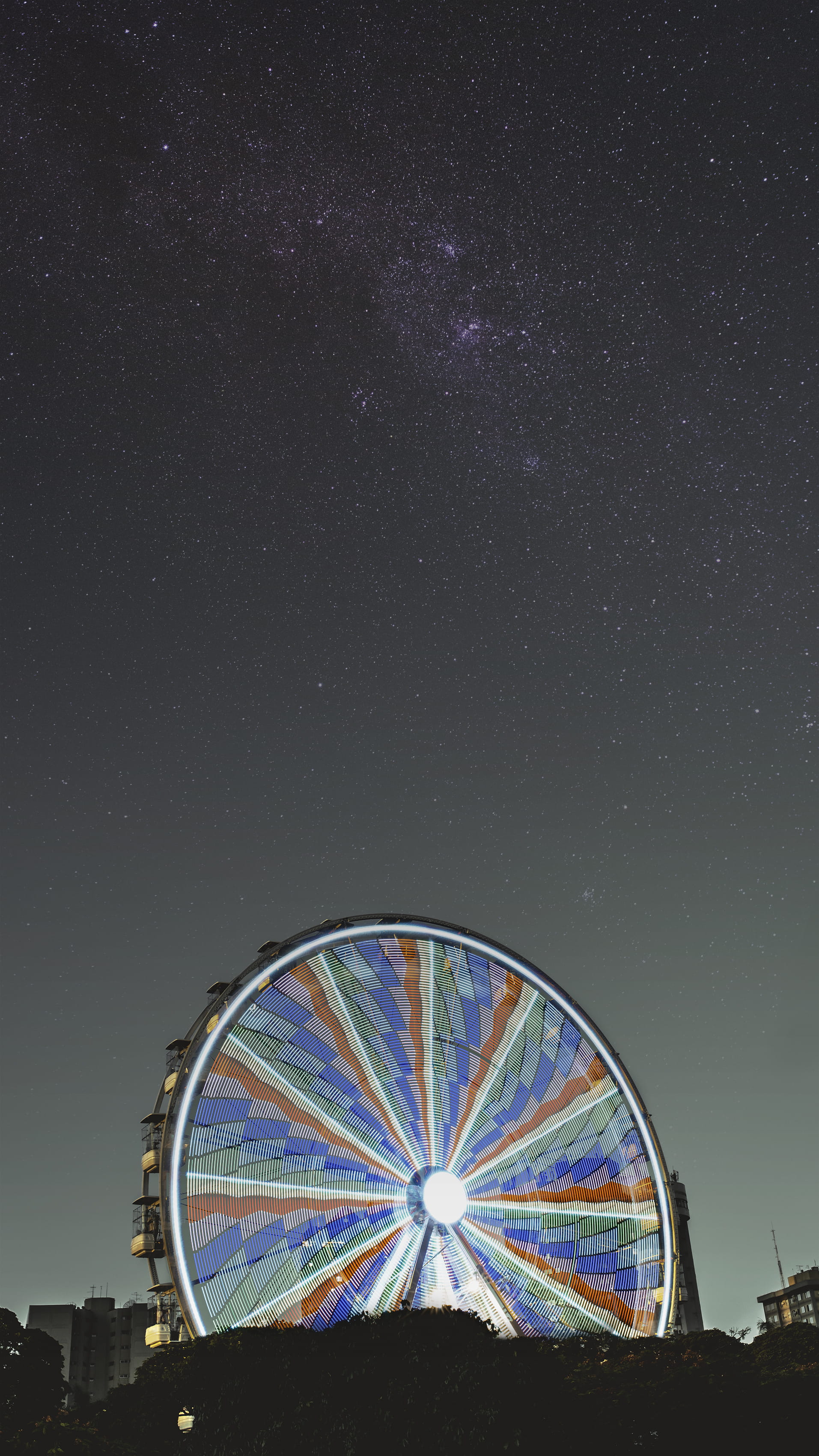 architecture, space, outdoors, amusement park ride, theme park, amusement park, brazil, 2K, tent, building exterior, maringá, multi colored, science, carnival, Phone HD Wallpaper