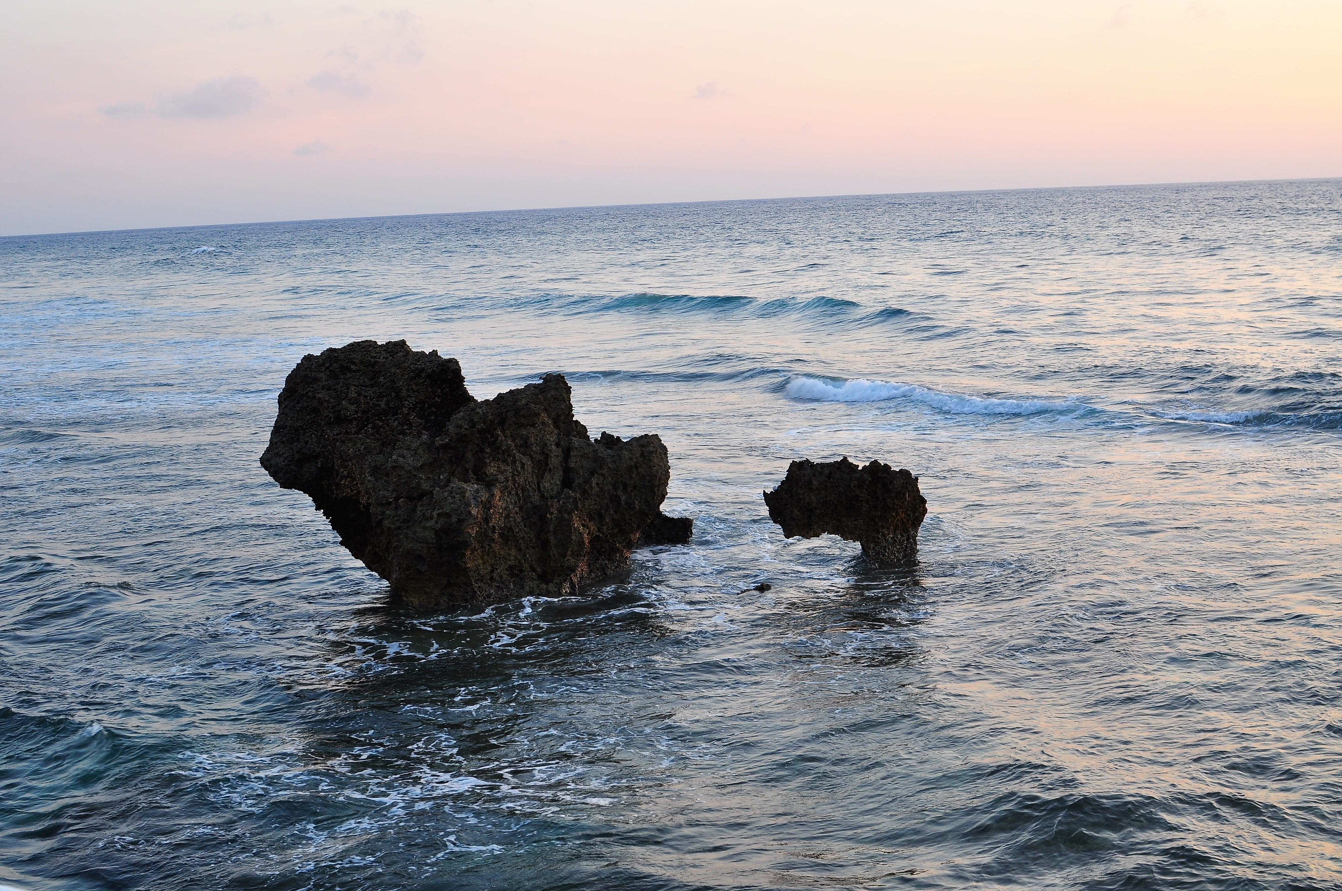 south china sea, beauty in nature, solid, land, motion, tranquil scene, no people, 4K, wave, rock, eroded, nature, philippines, water, tranquility, stack rock, HD Wallpaper