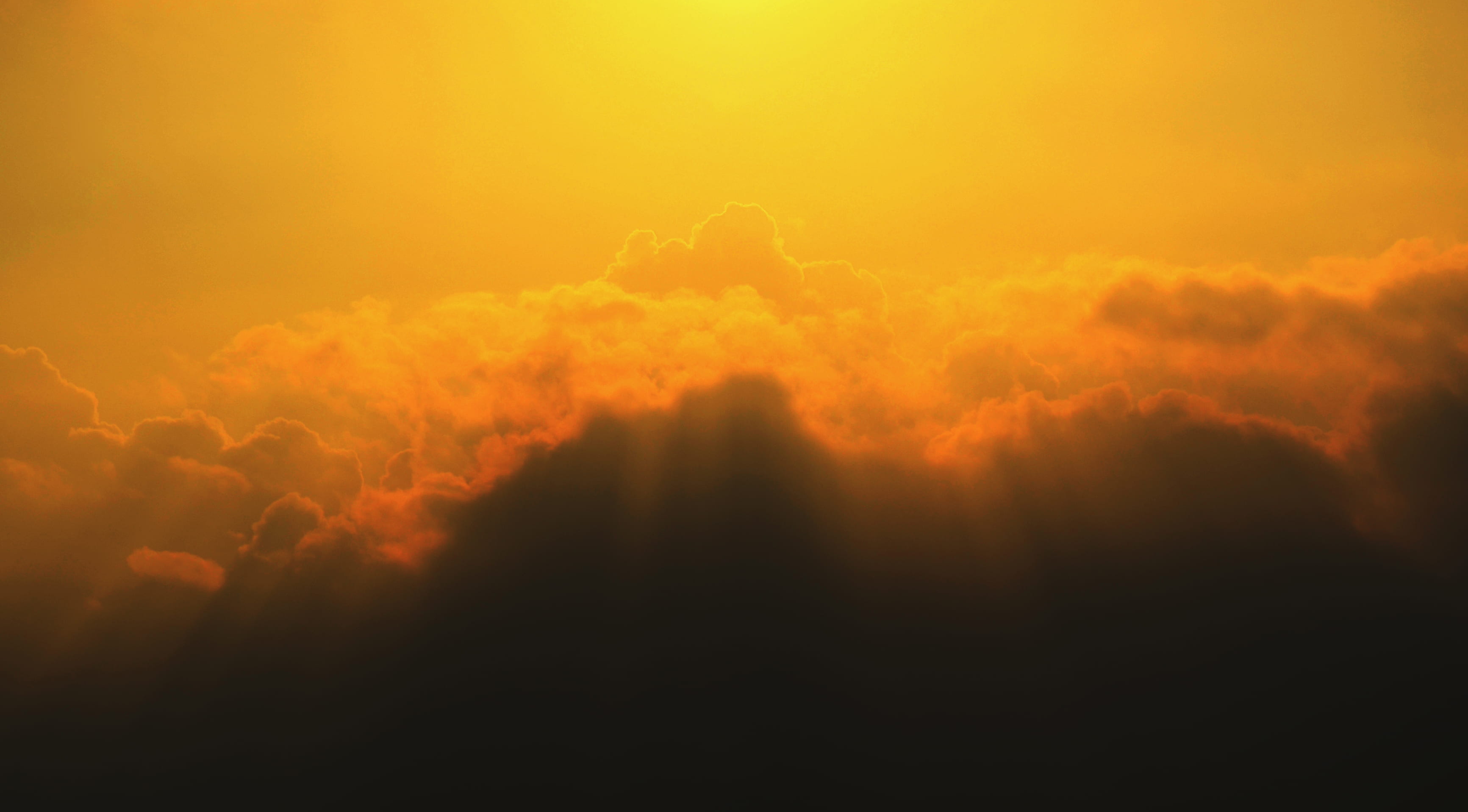 sunlight, orange color, outdoors, beauty in nature, daytime, heavenly, tranquil scene, yellow, morning, landscape, sky, dusk, sunset, 2K, no people, scenics - nature, HD Wallpaper