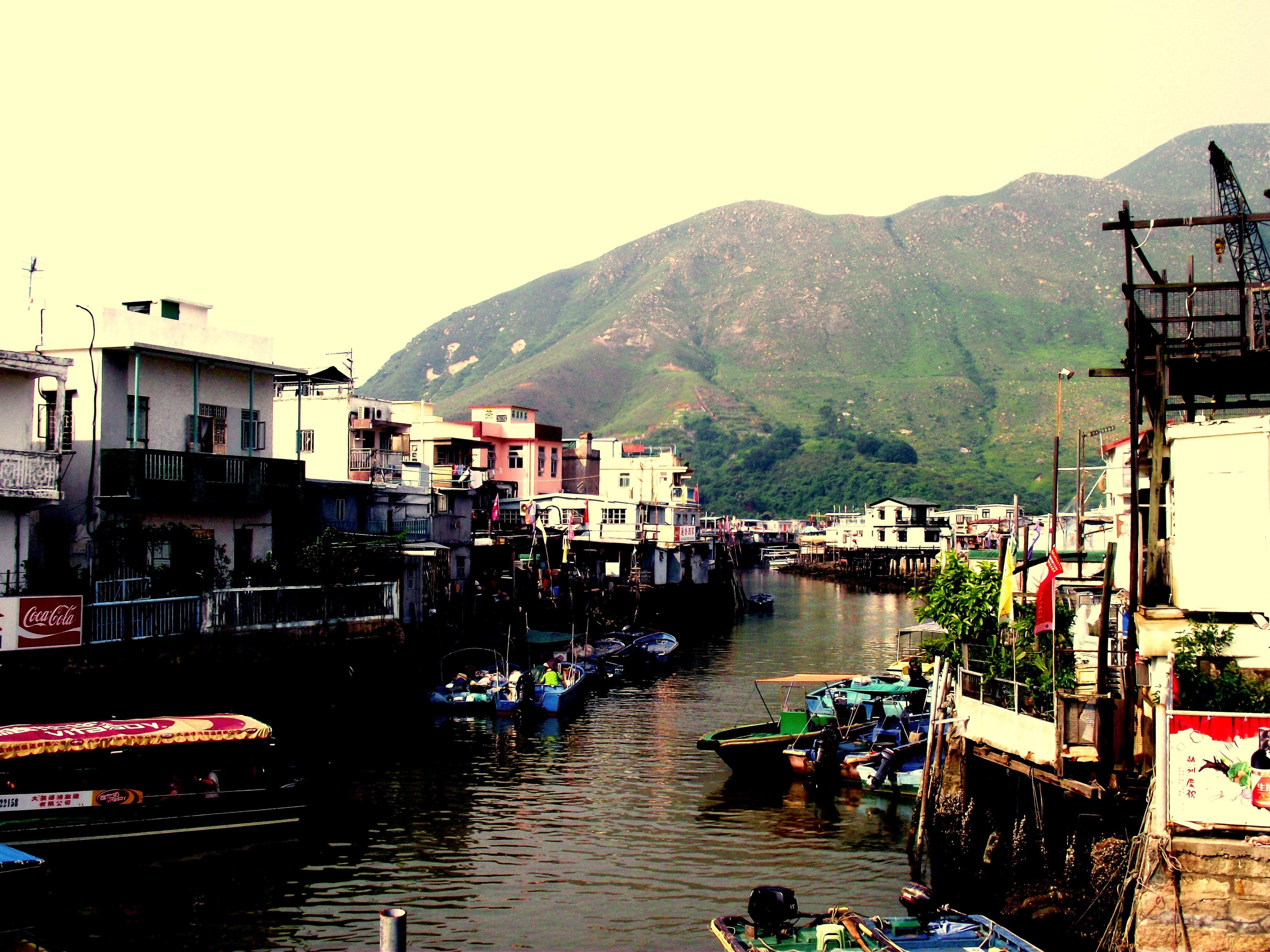 island, city, fish, boat, lantau, kong, transportation, hong, asia, china, residential district, rural, hong kong, 4K, sea, architecture, village, water, HD Wallpaper