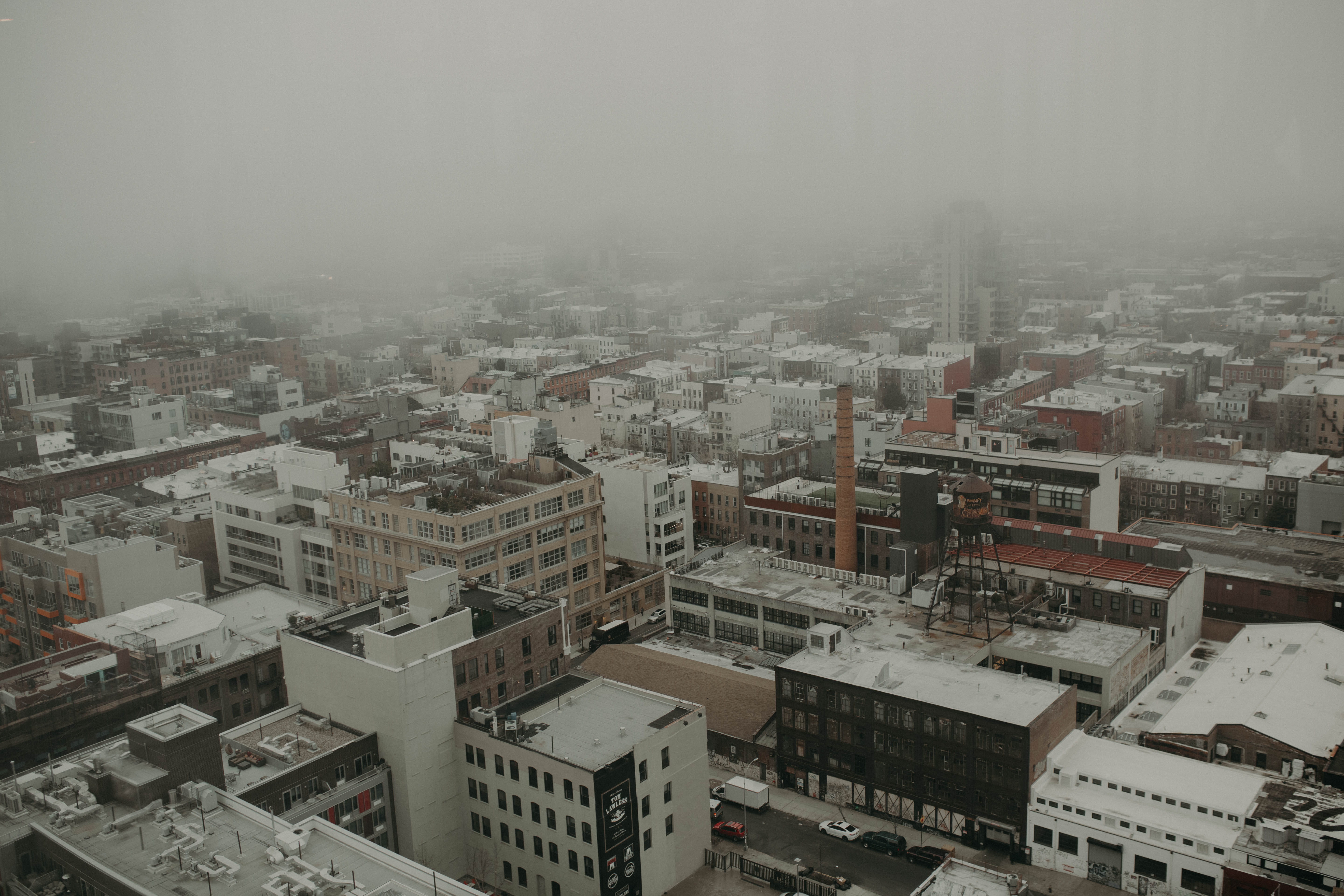 architecture, new york city, united states, landscape, urban, city, cityscape, town, smog, day, high angle view, cold temperature, crowd, nature, brooklyn, HD Wallpaper