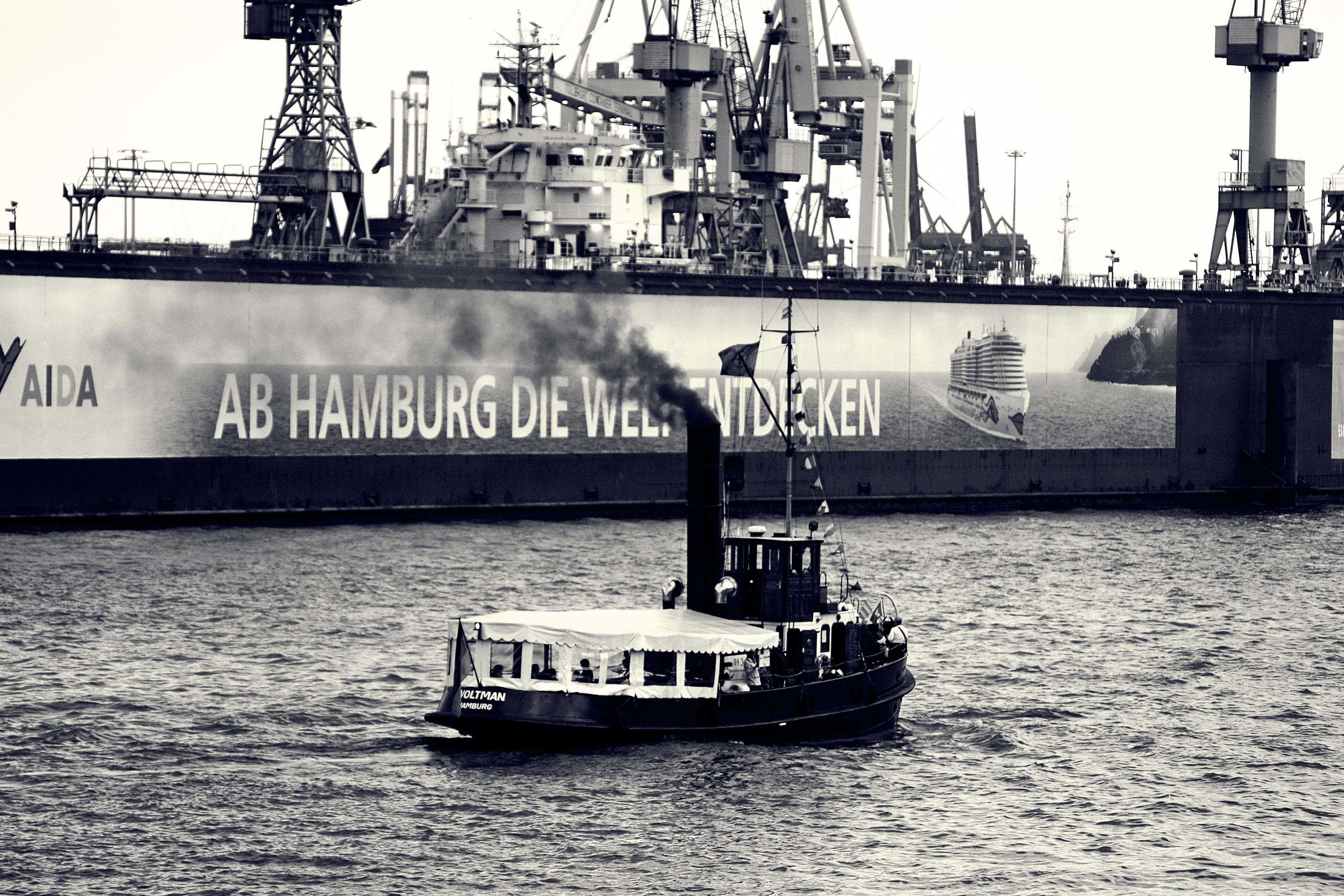hamburgensien, no people, water, ship, port motifs, architecture, barge, sky, sea, hafengeburtstag, 4K, pier, hanseatic city of hamburg, passenger craft, HD Wallpaper