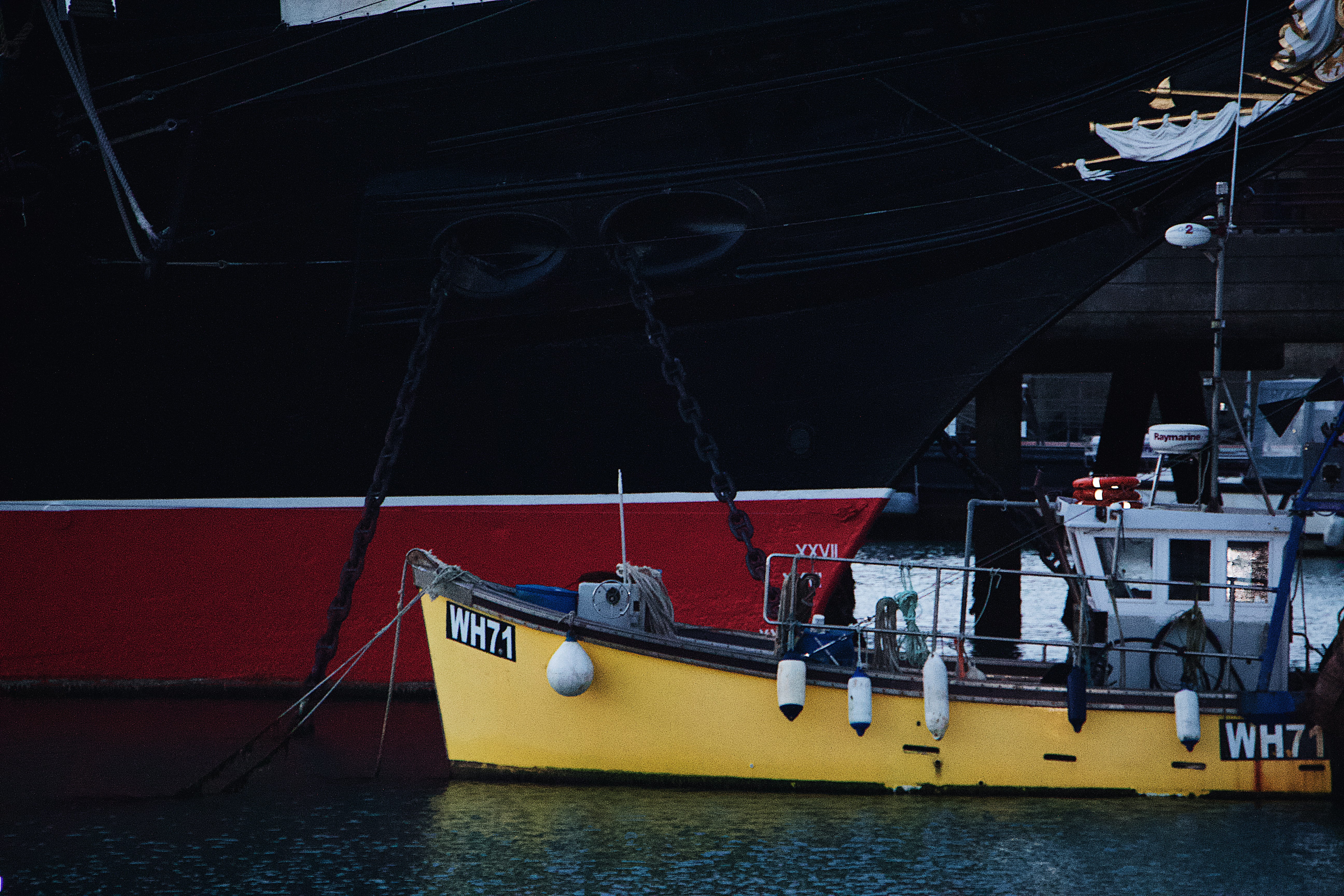 rope, sea, nature, waterfront, float, no people, vehicle, large, harbor, architecture, anchored, day, near, boat, red, fishing boat, england, watercraft, HD Wallpaper