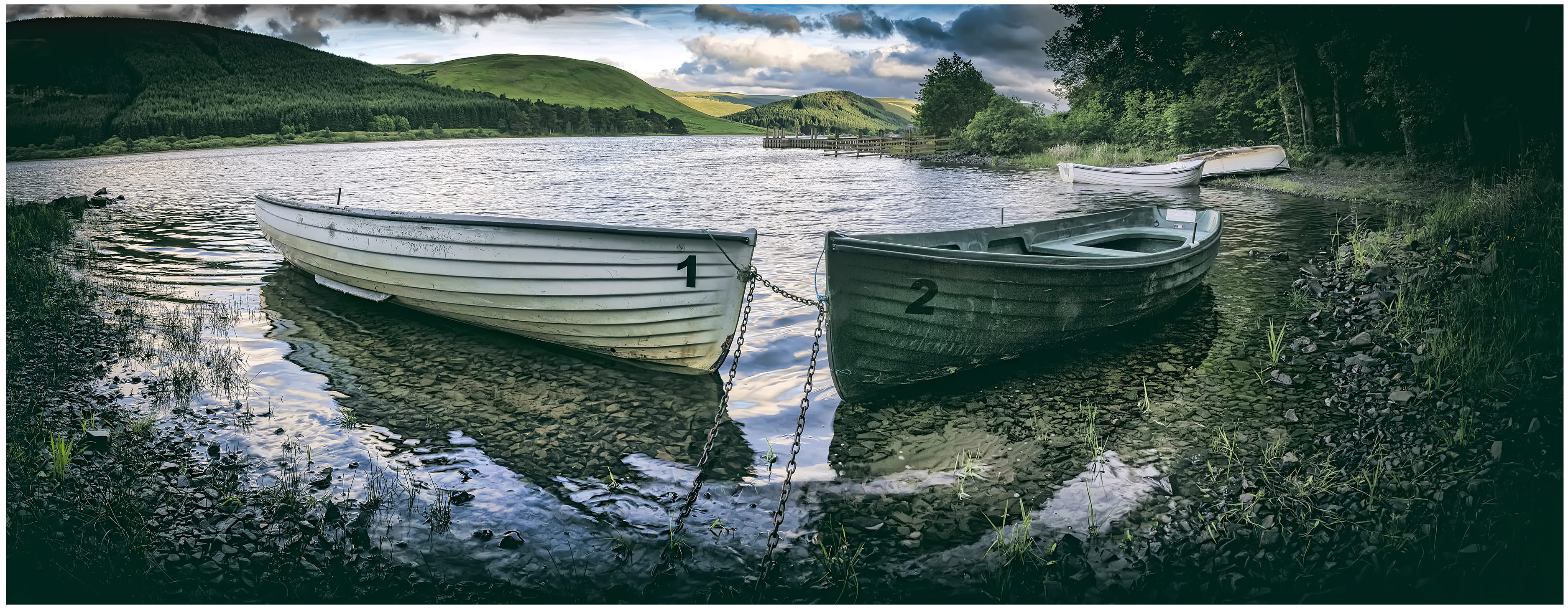 outdoors, canoe, shoreline, river, dock, scenery, tranquility, transportation, moored, nature, auto post production filter, land, watercraft, transfer print, HD Wallpaper