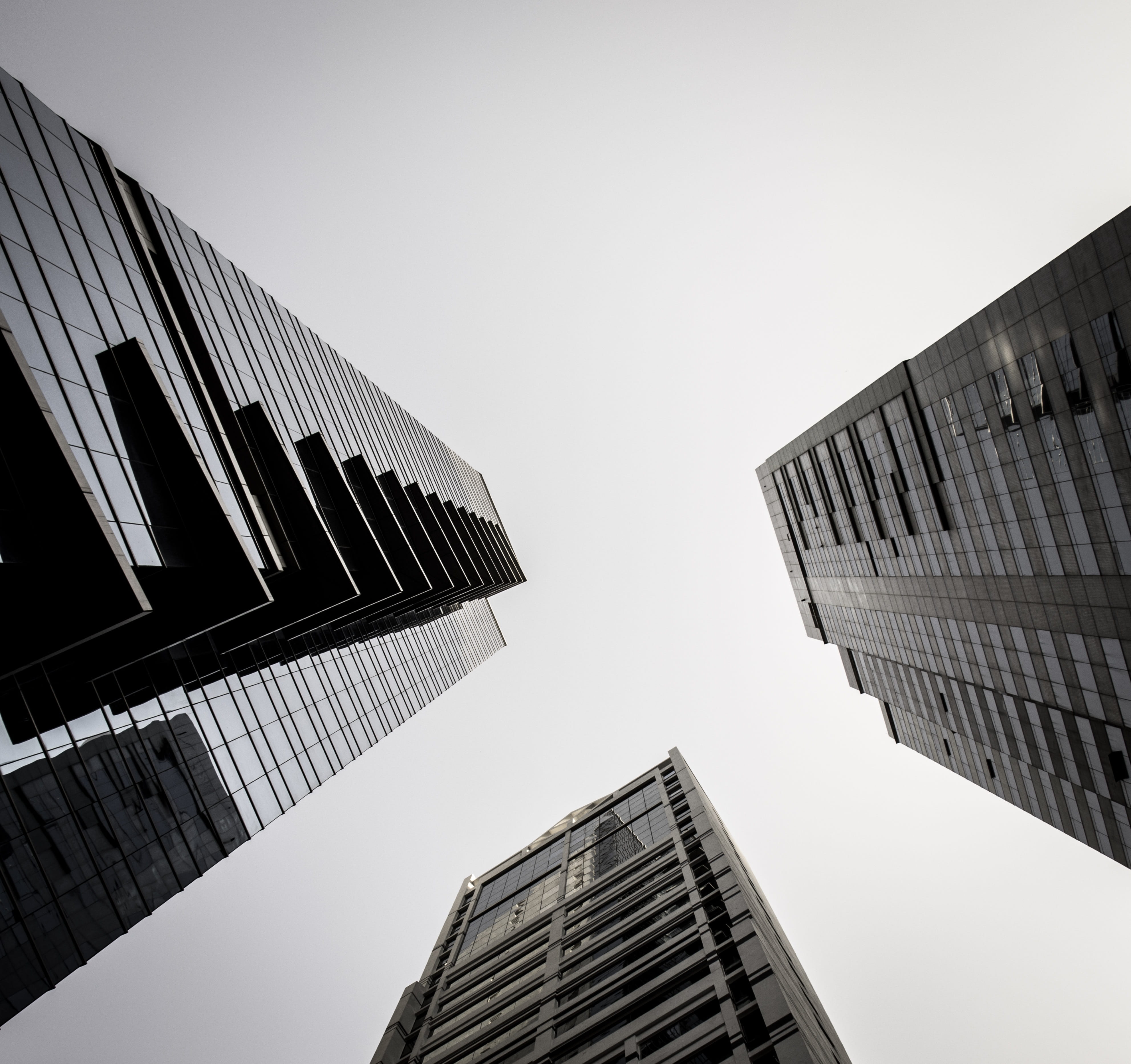 office building exterior, hong kong, glass, modern, townscape, sky, 4K, the area of the city, no people, tall - high, city, tower, futuristic, outdoors, HD Wallpaper